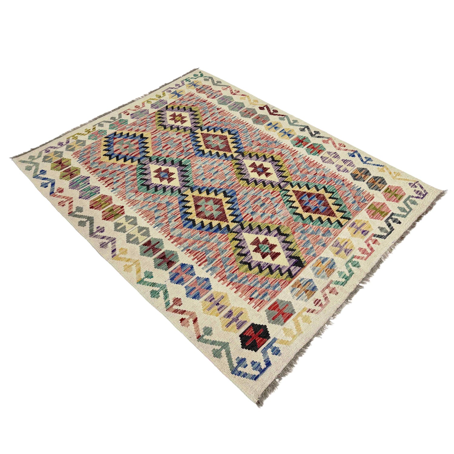 Handmade Vegetable Kelim 5' 2" x 6' 7" (ft) - No. R39081