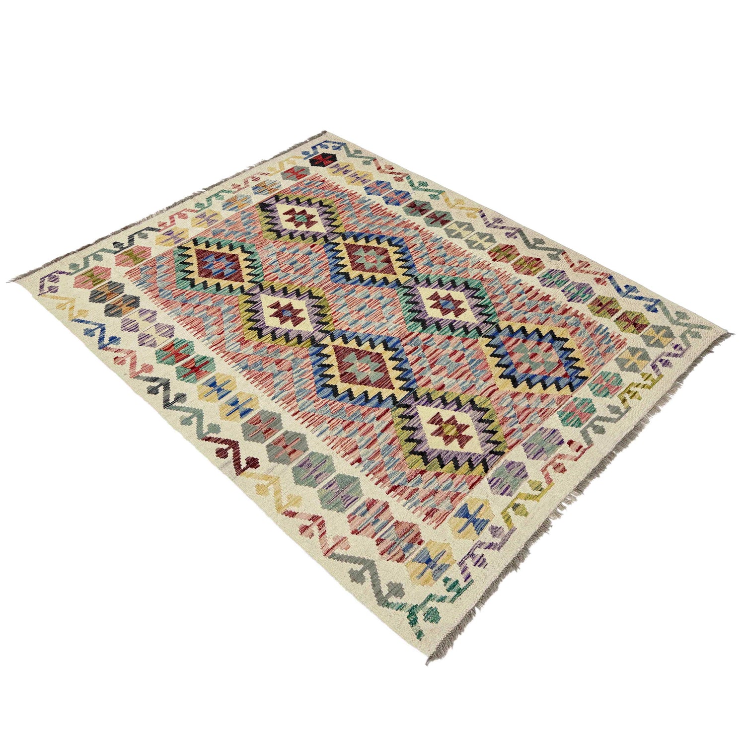 Handmade Vegetable Kelim 5' 2" x 6' 7" (ft) - No. R39081