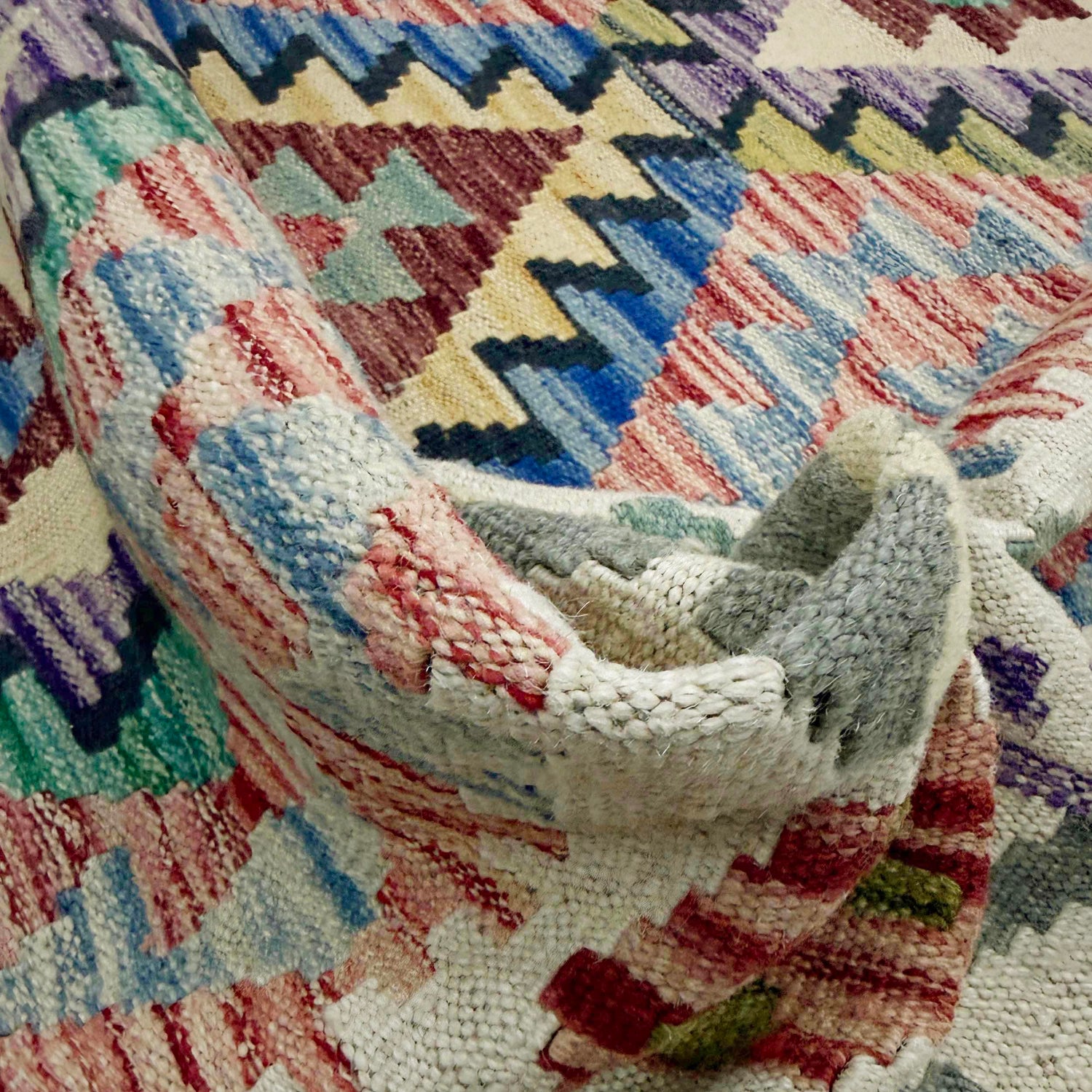 Handmade Vegetable Kelim 5' 2" x 6' 7" (ft) - No. R39081