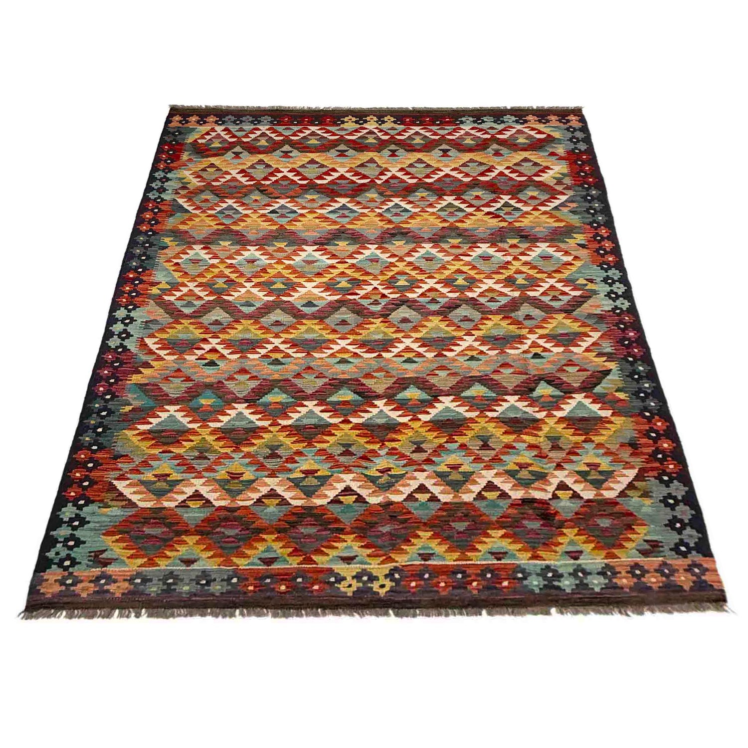 Handmade Vegetable Kelim 5' 10" x 8' 0" (ft) - No. R39082