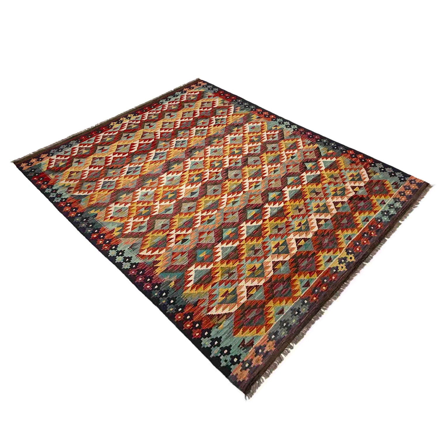 Handmade Vegetable Kelim 5' 10" x 8' 0" (ft) - No. R39082
