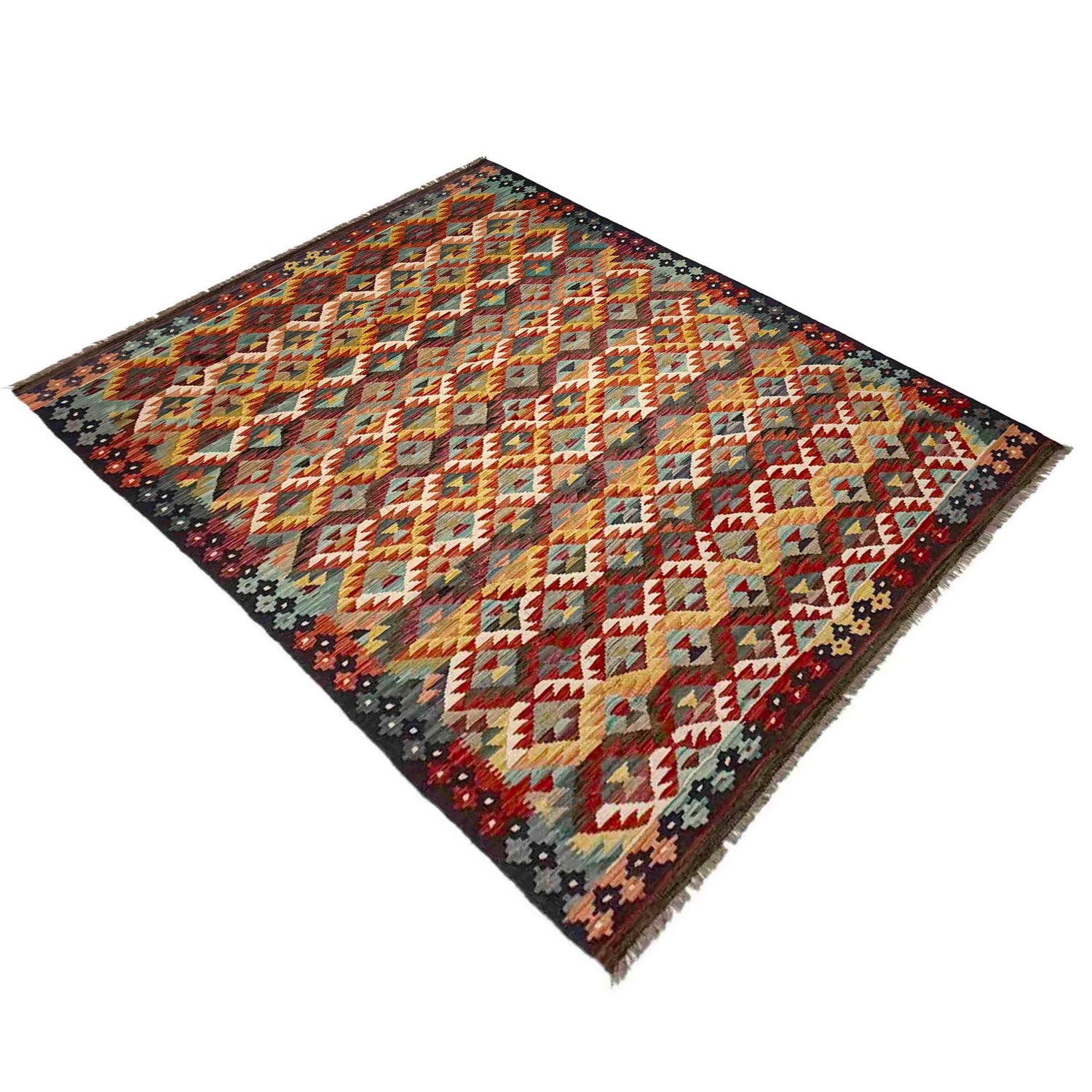 Handmade Vegetable Kelim 5' 10" x 8' 0" (ft) - No. R39082