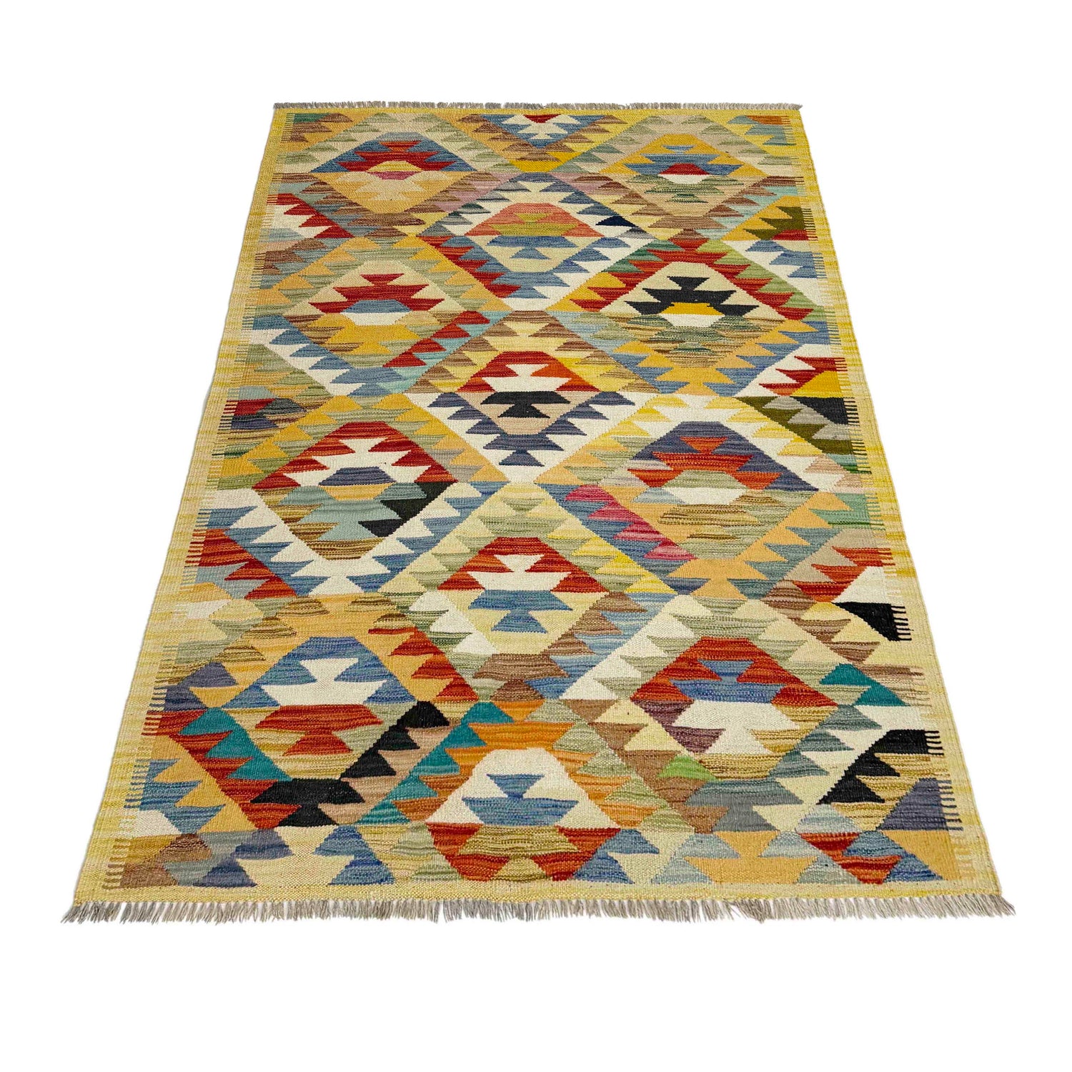 Handmade Vegetable Kelim 3' 11" x 5' 9" (ft) - No. R39086