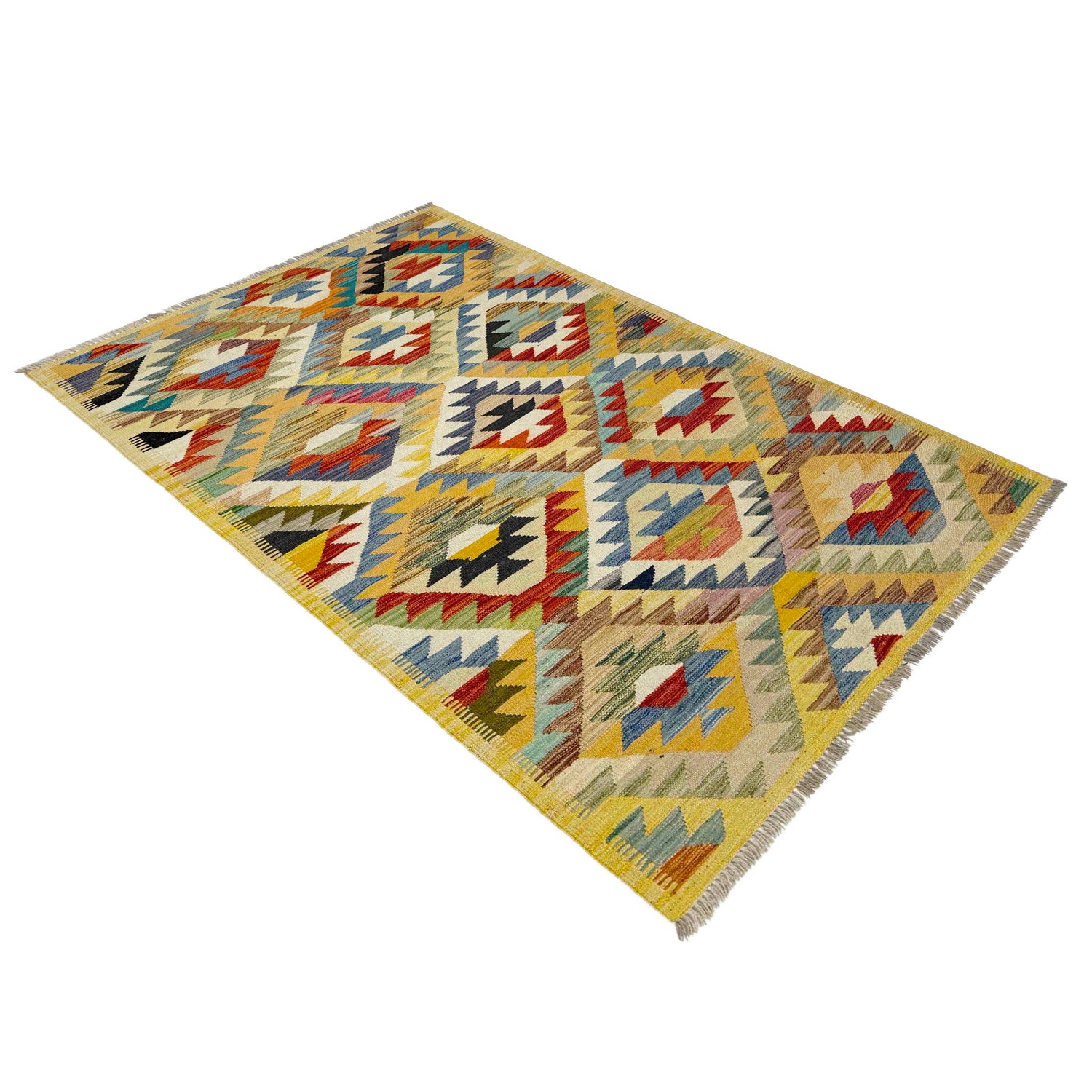 Handmade Vegetable Kelim 3' 11" x 5' 9" (ft) - No. R39086