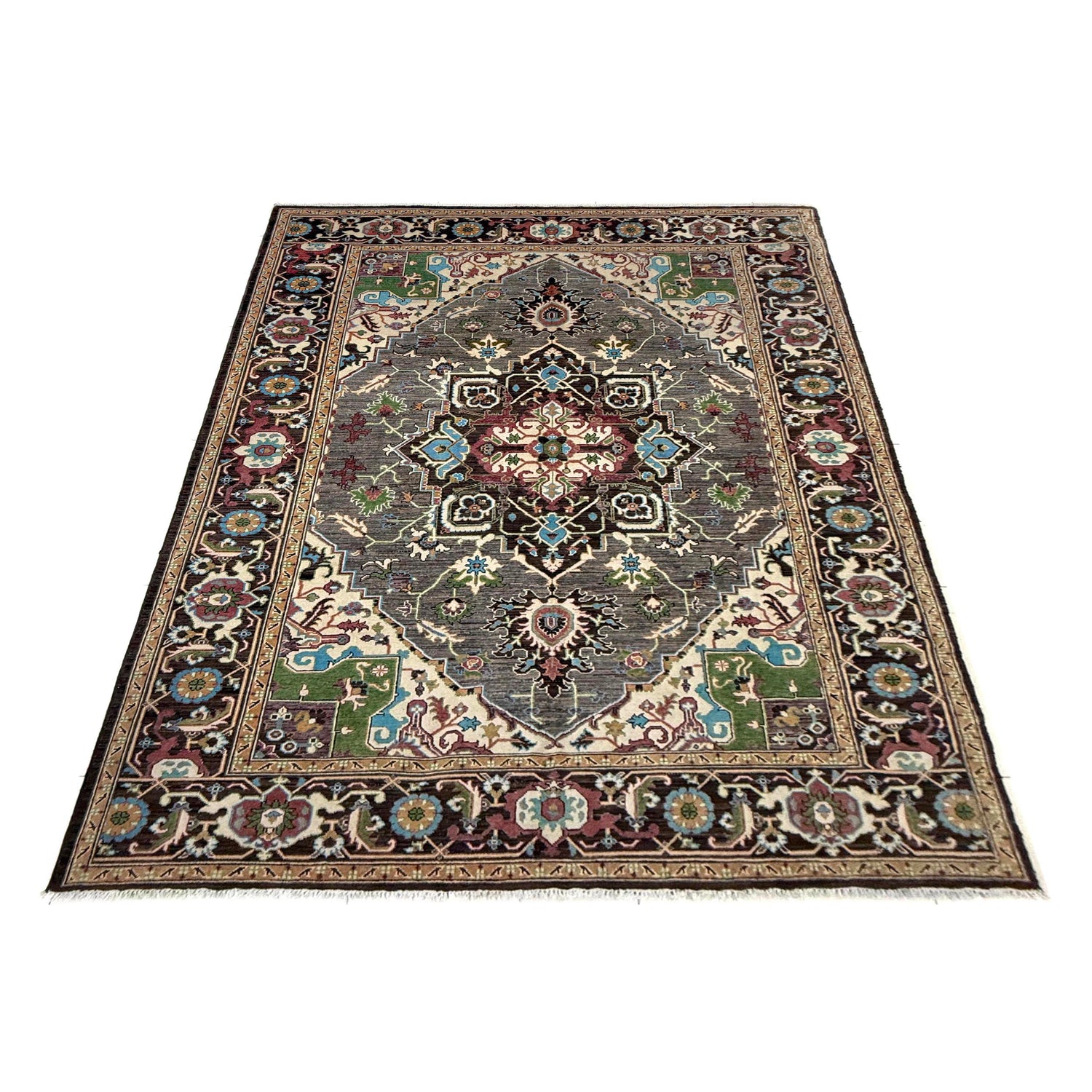 Hand Made Persian Design Heriz Carpet 6' 10" x 9' 7" (ft) - No. R39640