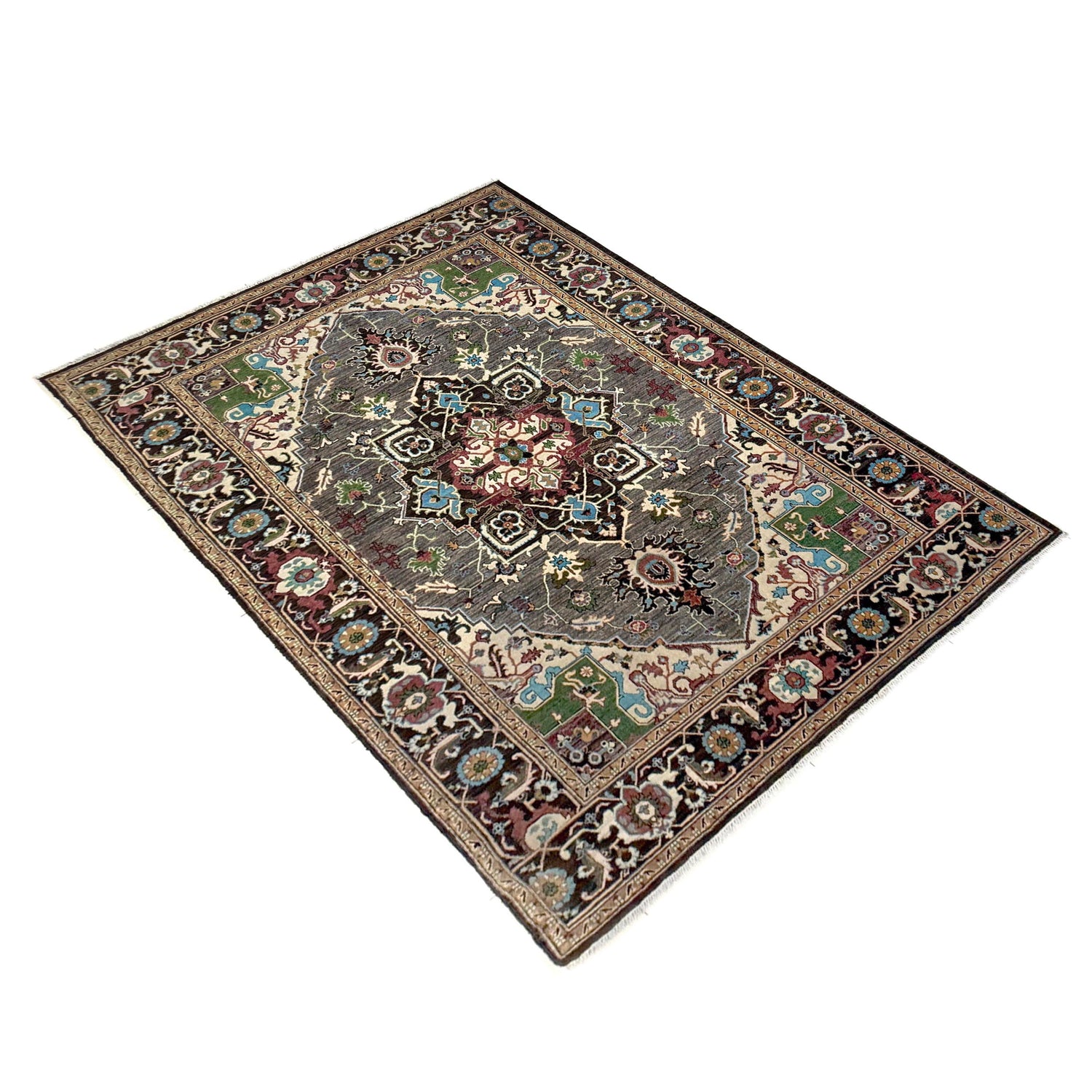 Hand Made Persian Design Heriz Carpet 6' 10" x 9' 7" (ft) - No. R39640