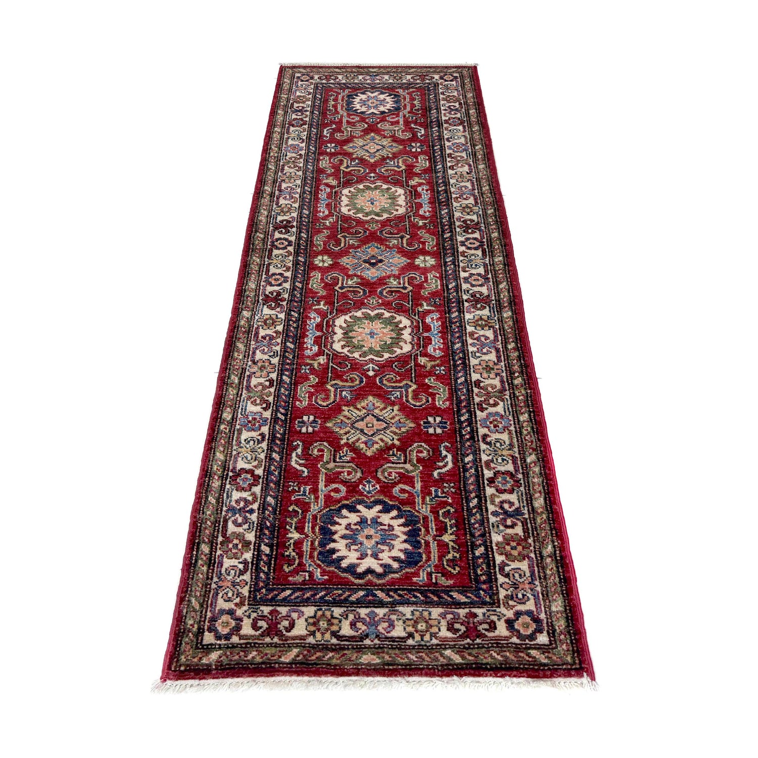 Red Color Handmade Kazak Runner Rug 2' 0" x 6' 0" (ft) - No. R39645