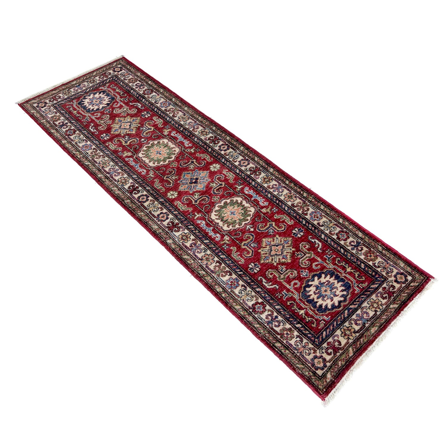 Red Color Handmade Kazak Runner Rug 2' 0" x 6' 0" (ft) - No. R39645