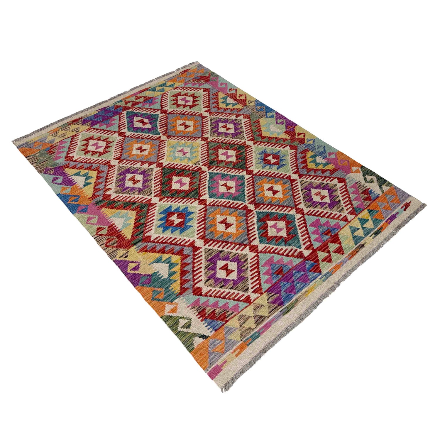 Handmade Vegetable Kilim 4' 3" x 5' 9" (ft) - No. R39646