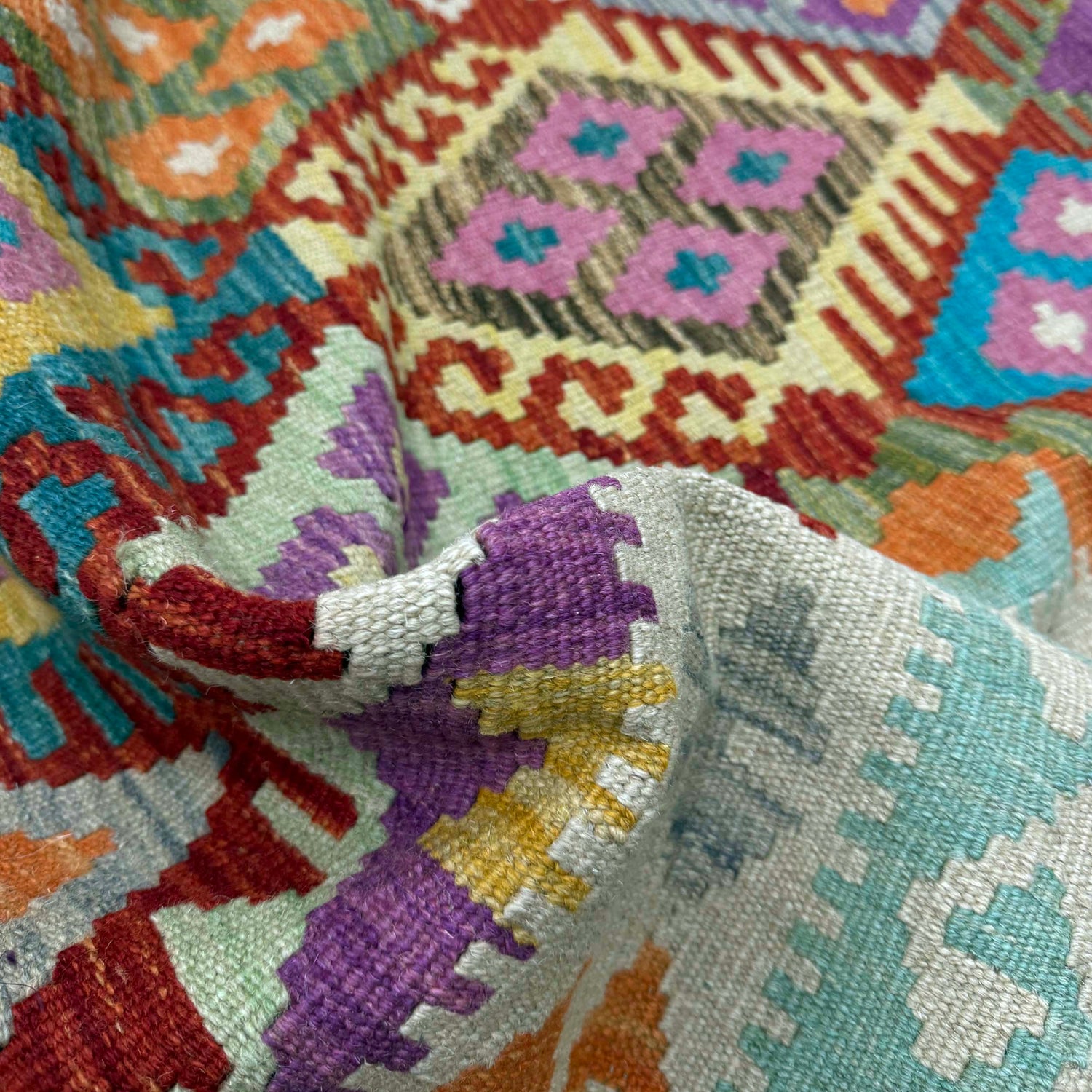 Handmade Vegetable Kilim 5' 1" x 6' 8" (ft) - No. R39654