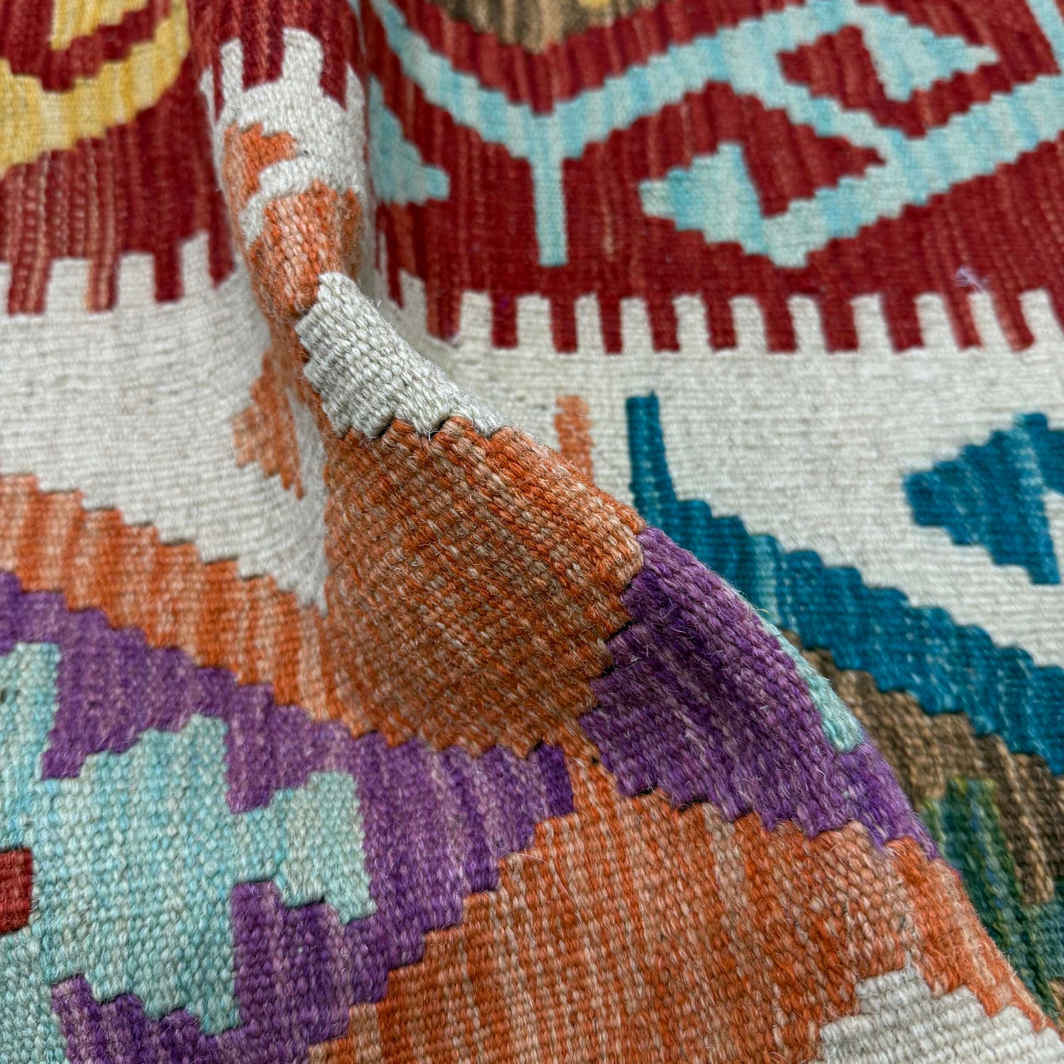 Handmade Vegetable Kelim 5' 2" x 6' 6" (ft) - No. R39655