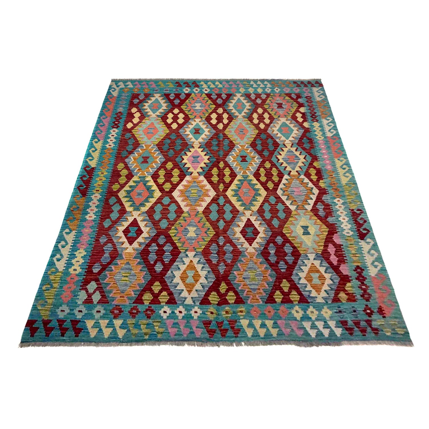 Handmade Vegetable Kilim 5' 10" x 8' 0" (ft) - No. R39656