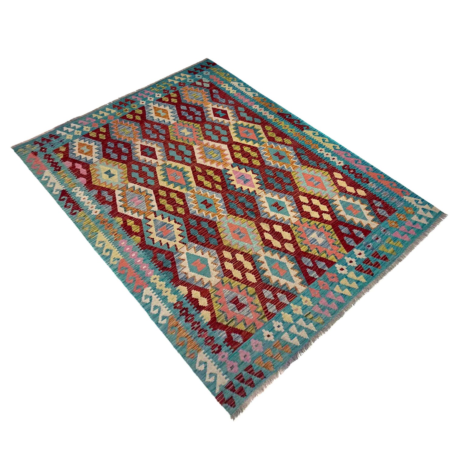 Handmade Vegetable Kilim 5' 10" x 8' 0" (ft) - No. R39656