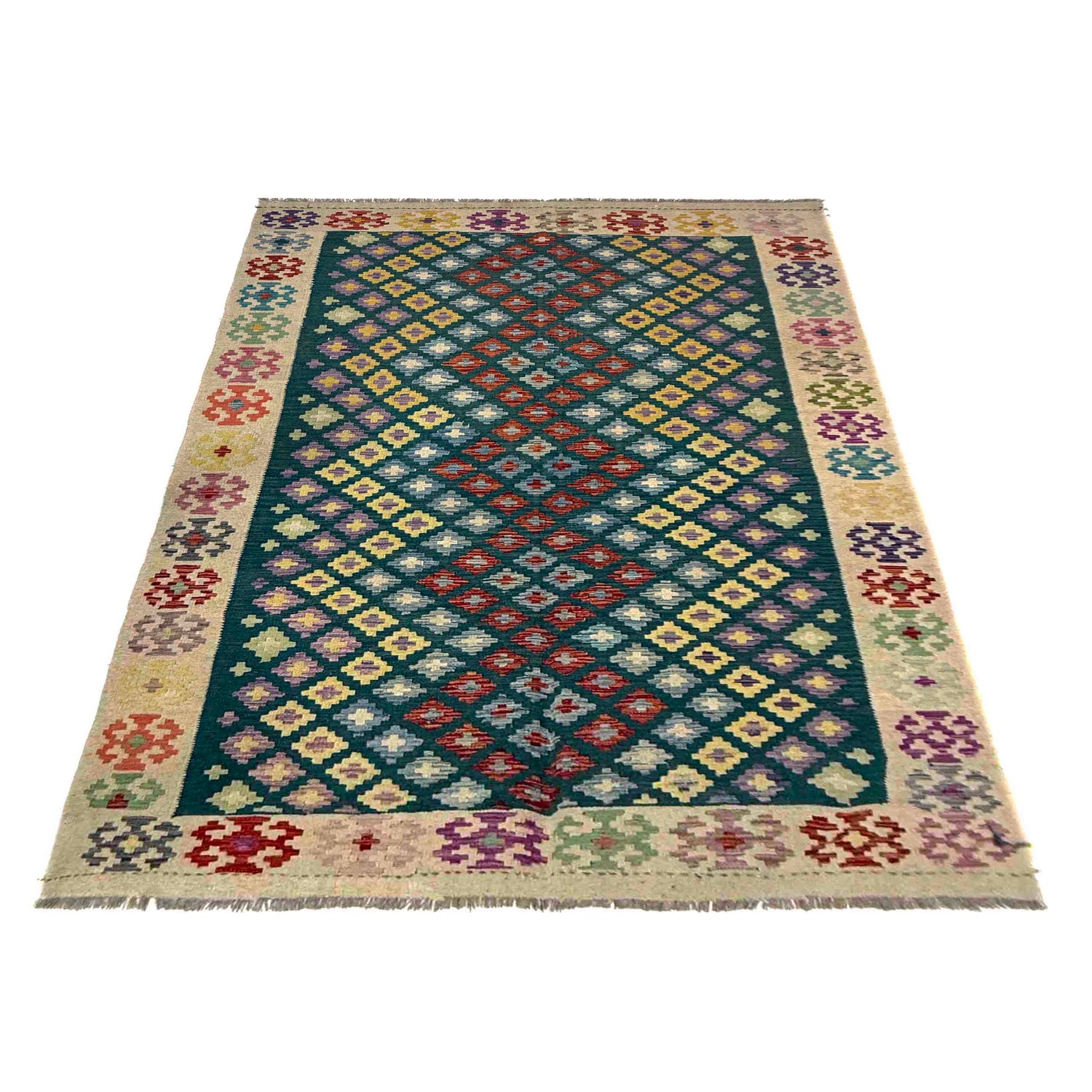 Handmade Vegetable Kelim 5' 11" x 7' 8" (ft) - No. R39657