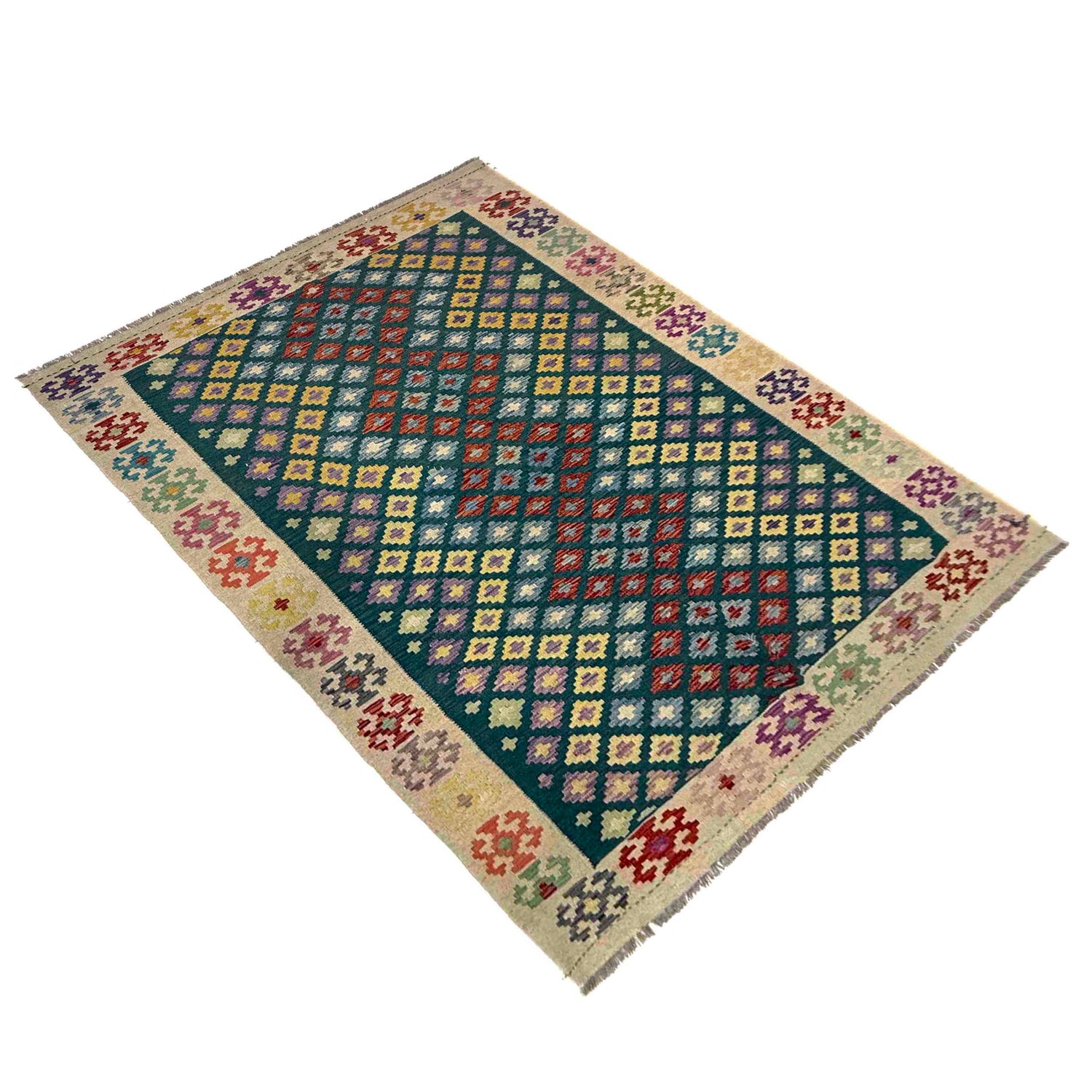 Handmade Vegetable Kelim 5' 11" x 7' 8" (ft) - No. R39657