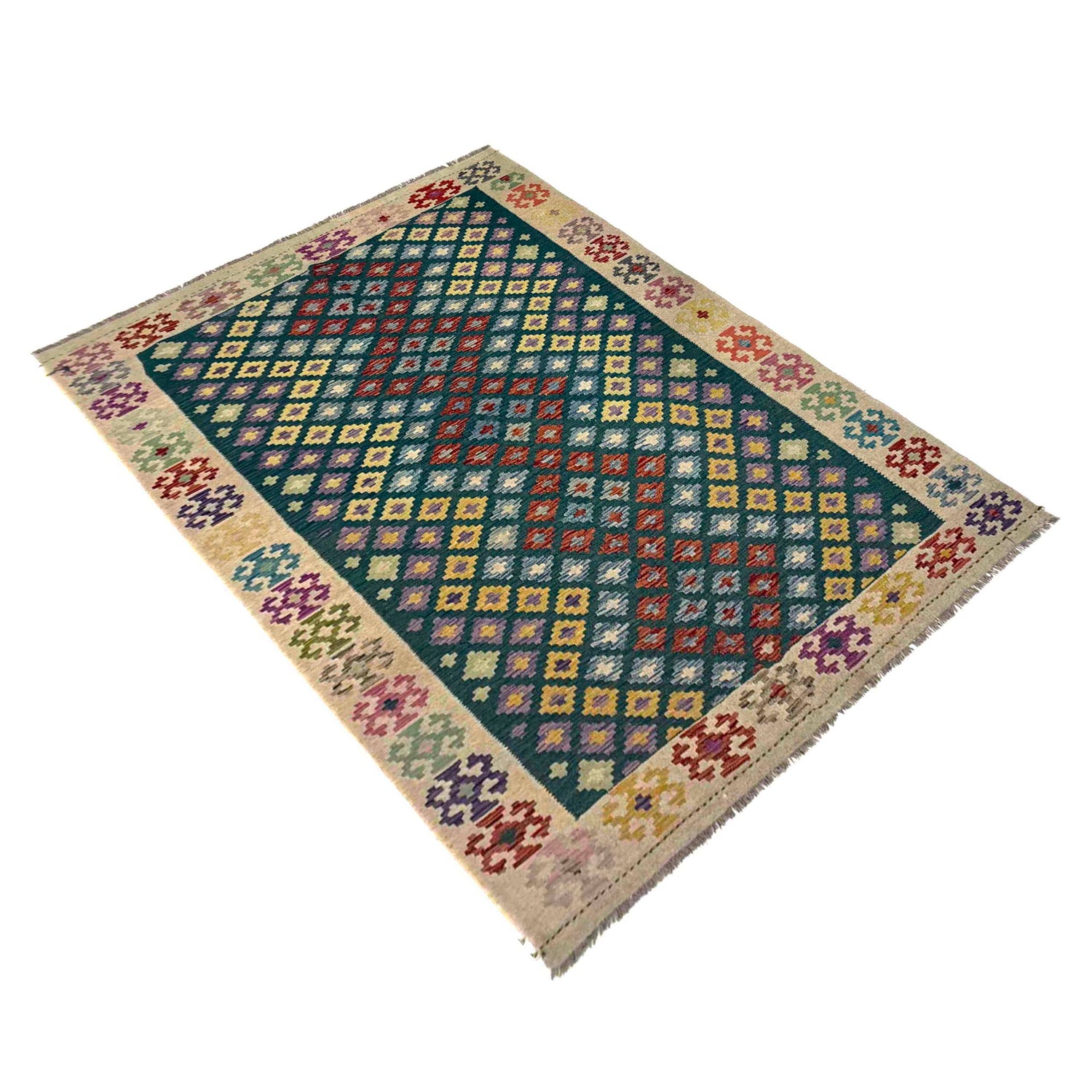 Handmade Vegetable Kelim 5' 11" x 7' 8" (ft) - No. R39657
