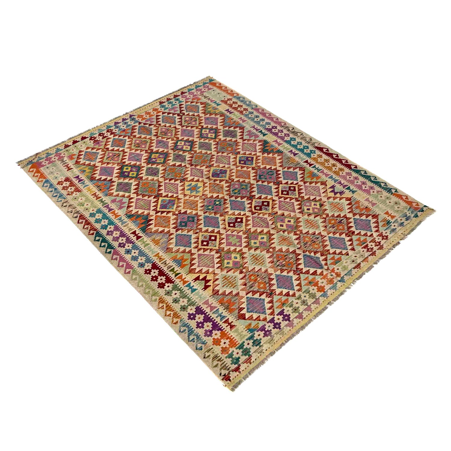 Handmade Vegetable Kelim 5' 10" x 8' 2" (ft) - No. R39658