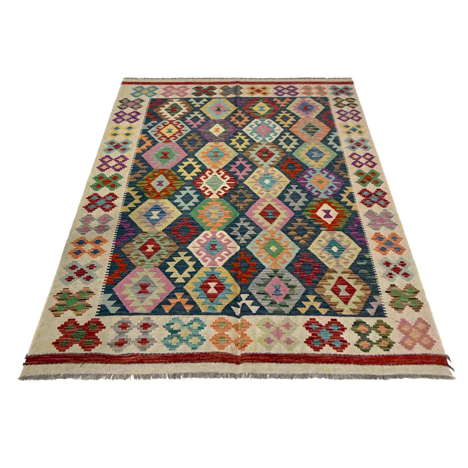 Handmade Vegetable Kelim 5' 9" x 8' 1" (ft) - No. R39659