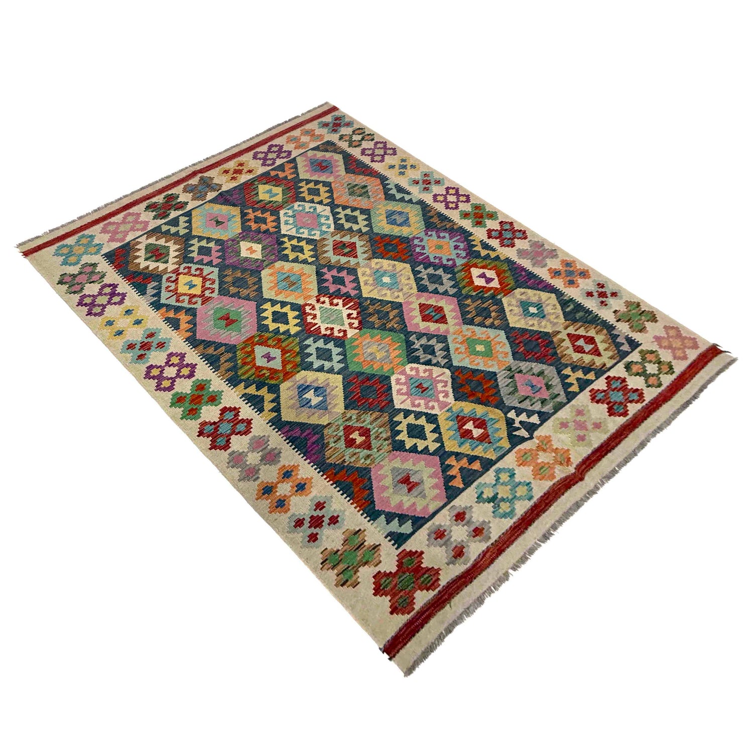 Handmade Vegetable Kelim 5' 9" x 8' 1" (ft) - No. R39659