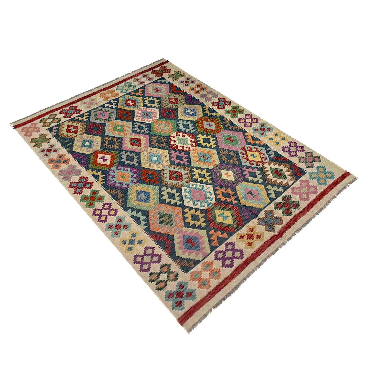 Handmade Vegetable Kelim 5' 9" x 8' 1" (ft) - No. R39659