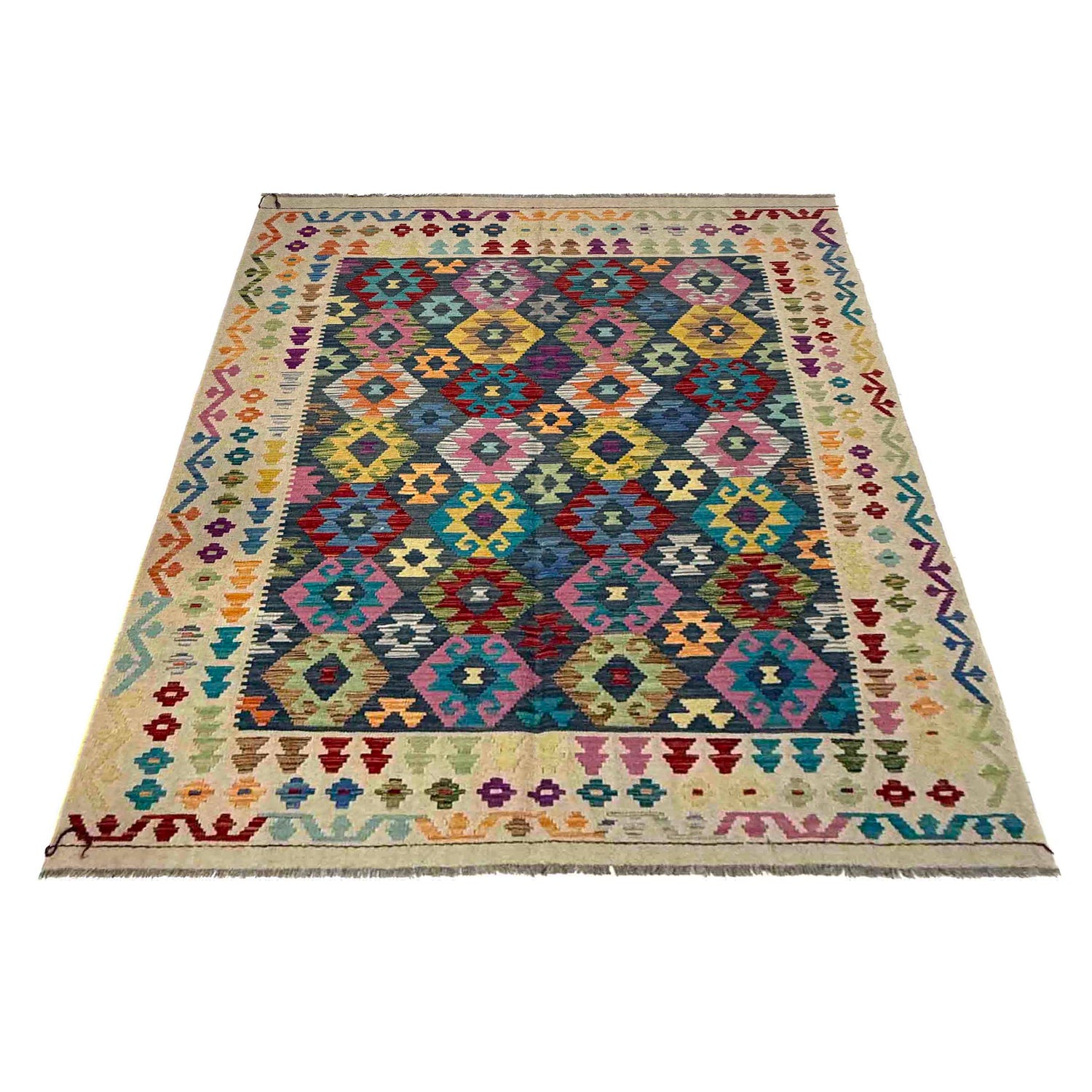 Handmade Vegetable Kelim 5' 10" x 7' 9" (ft) - No. R39660