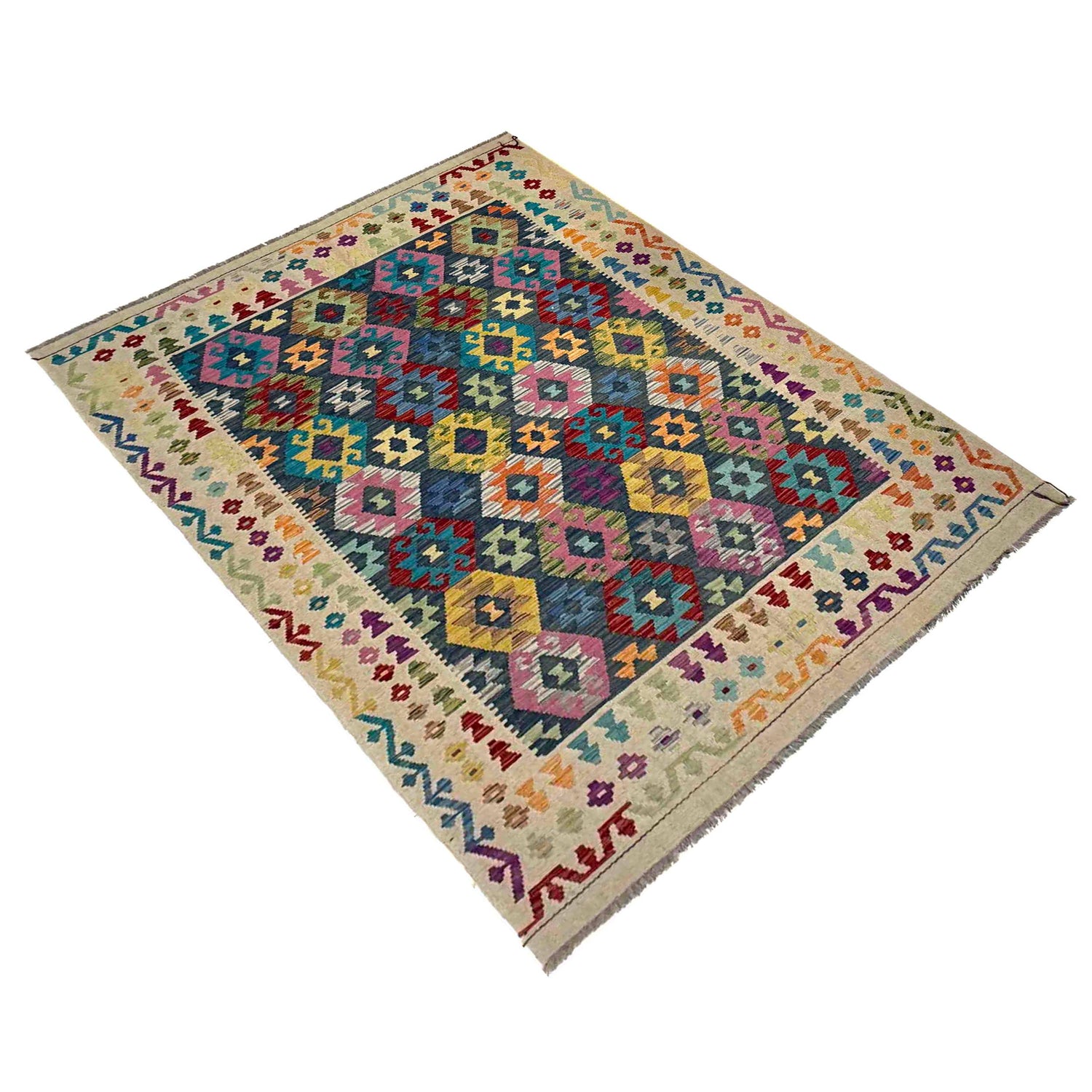 Handmade Vegetable Kelim 5' 10" x 7' 9" (ft) - No. R39660