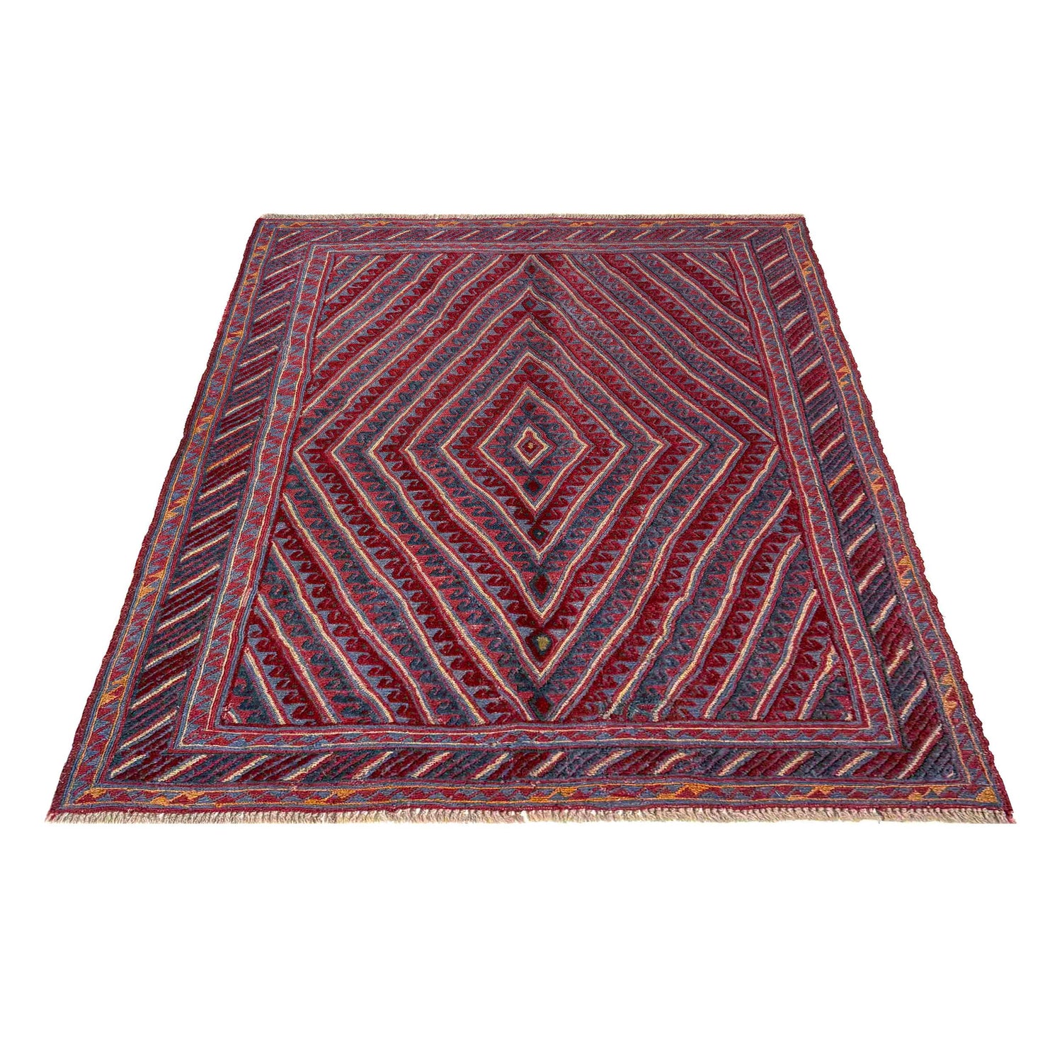 Red Color Mashwani Rug 4' 8" x 5' 10" (ft) - No. R39733