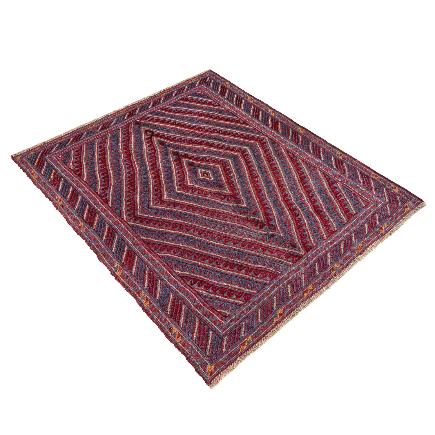 Red Color Mashwani Rug 4' 8" x 5' 10" (ft) - No. R39733