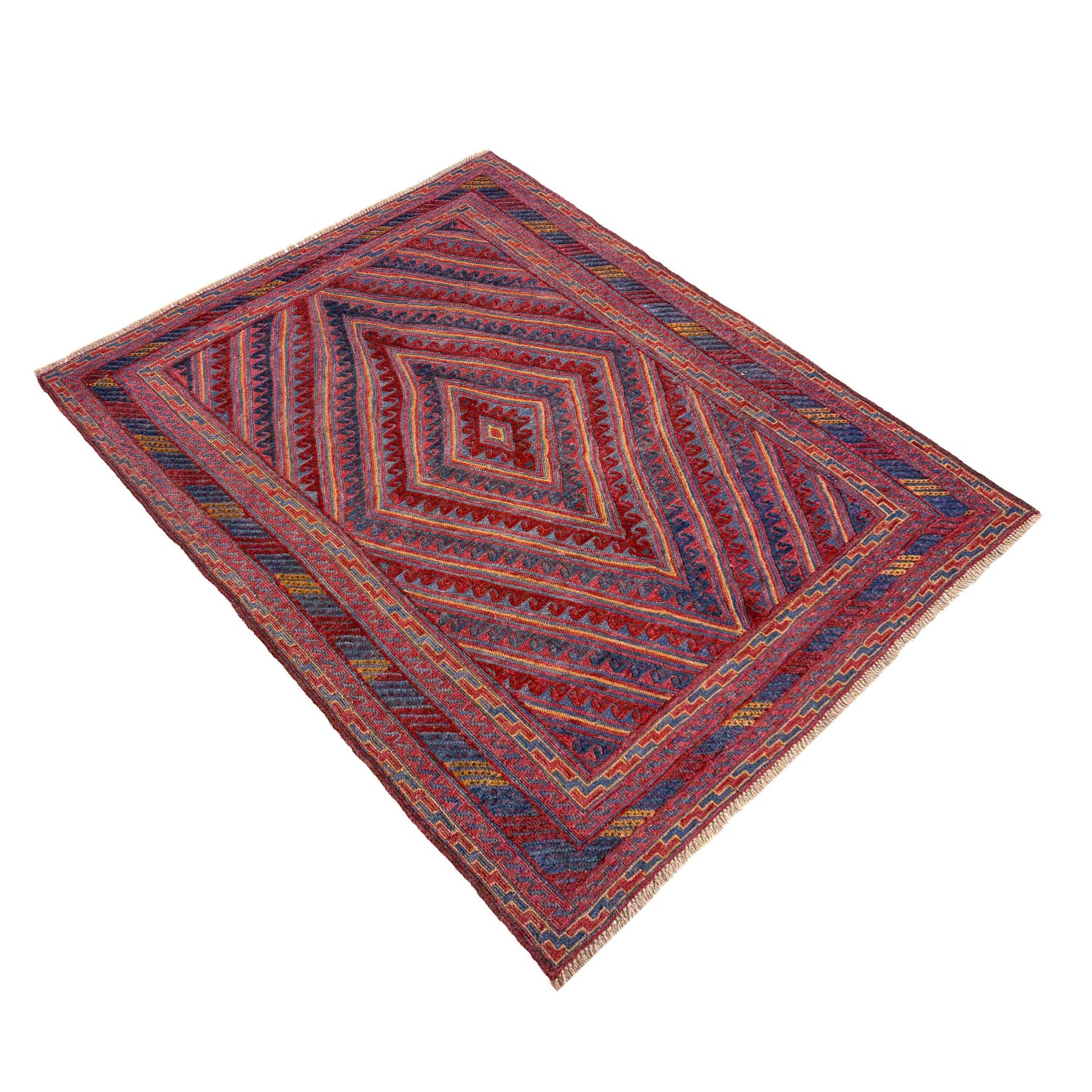 Red Mashwani Carpet 4' 10" x 5' 11" (ft) - No. R39734