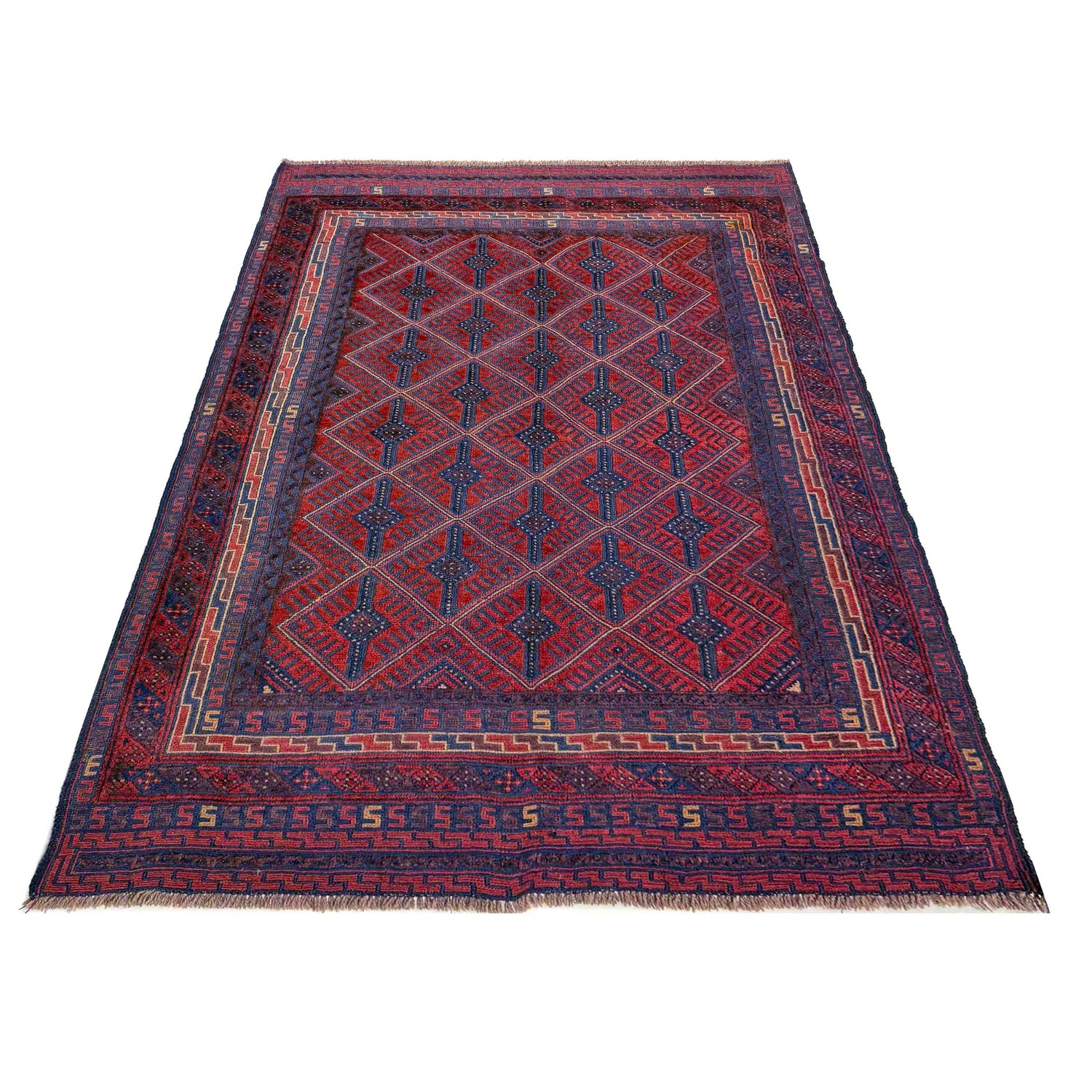 Red Mashwani Carpet 4' 10" x 6' 5" (ft) - No. R39735