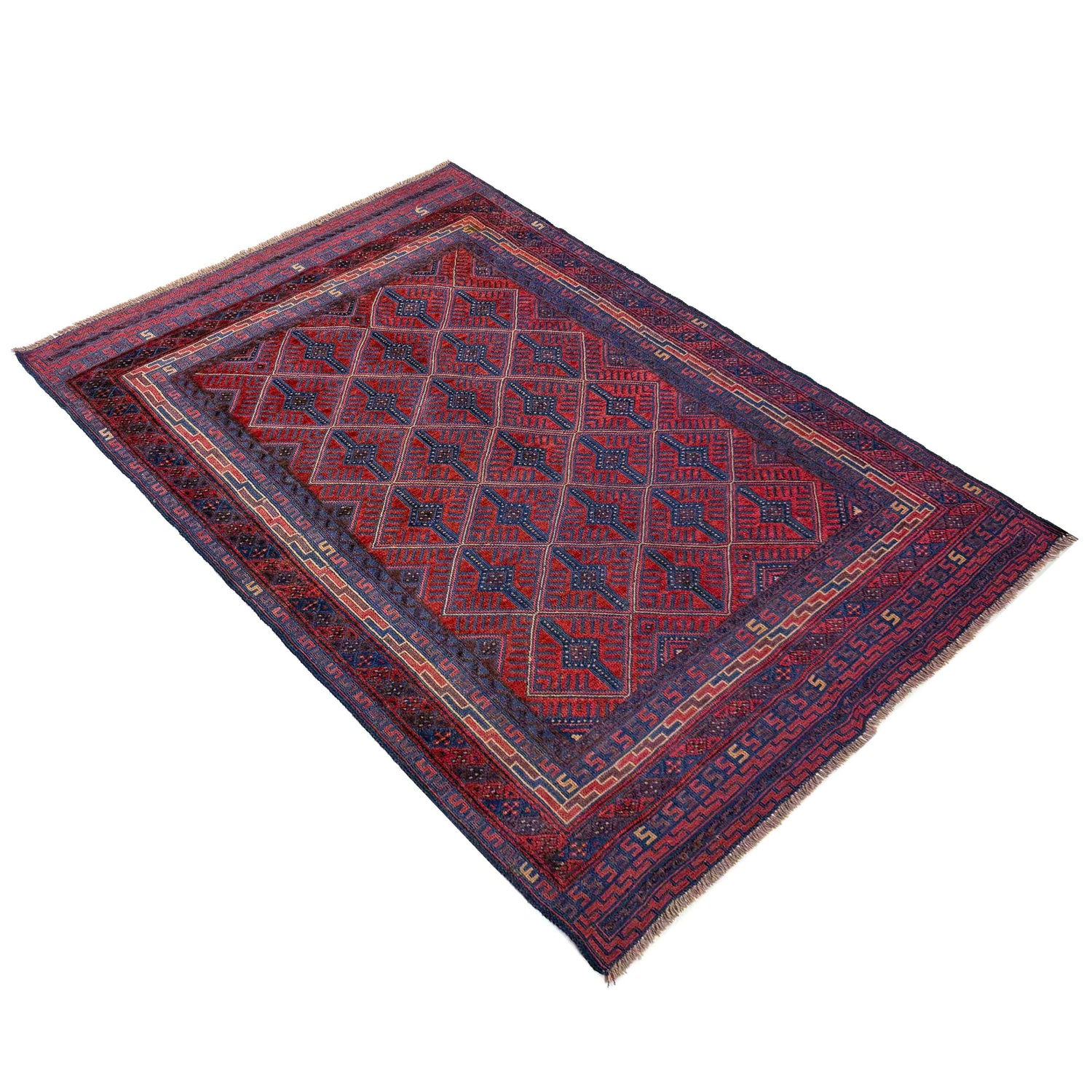 Red Mashwani Carpet 4' 10" x 6' 5" (ft) - No. R39735