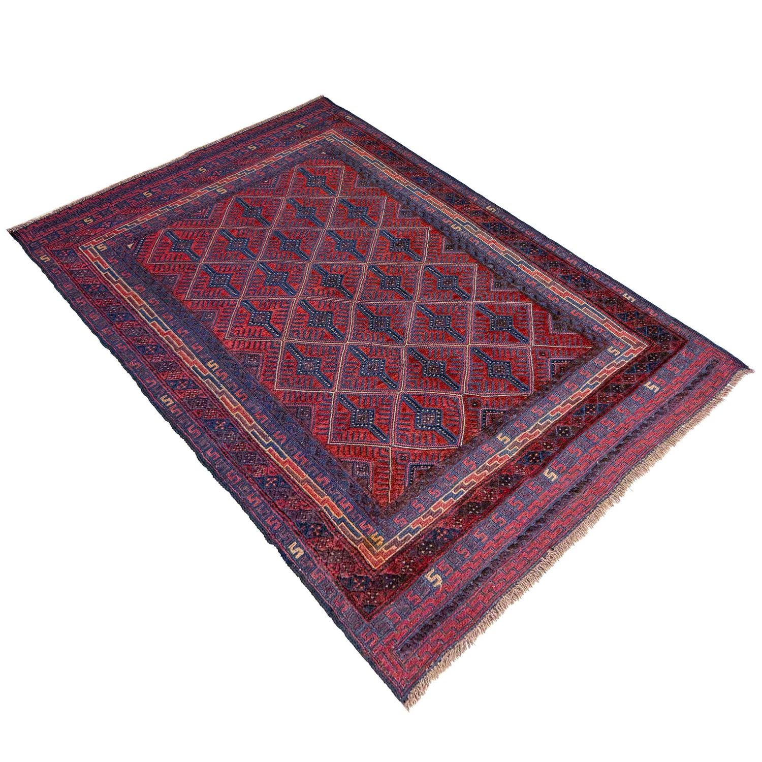 Red Mashwani Carpet 4' 10" x 6' 5" (ft) - No. R39735