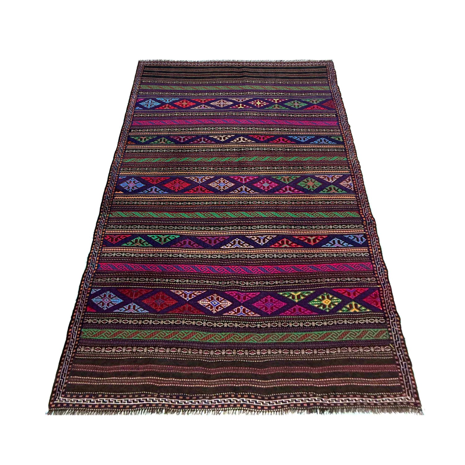 Multi Color Flatweave Laghari Kilim 4' 5" x 7' 5" (ft) - No. R39750