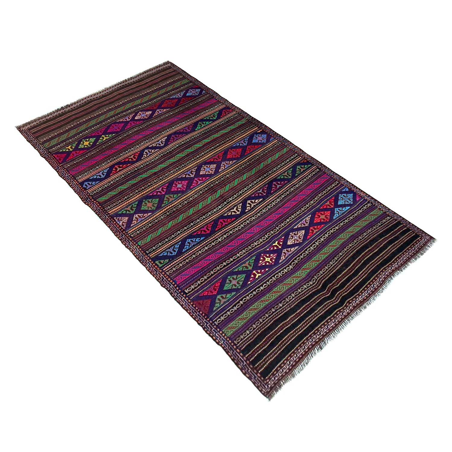 Multi Color Flatweave Laghari Kilim 4' 5" x 7' 5" (ft) - No. R39750