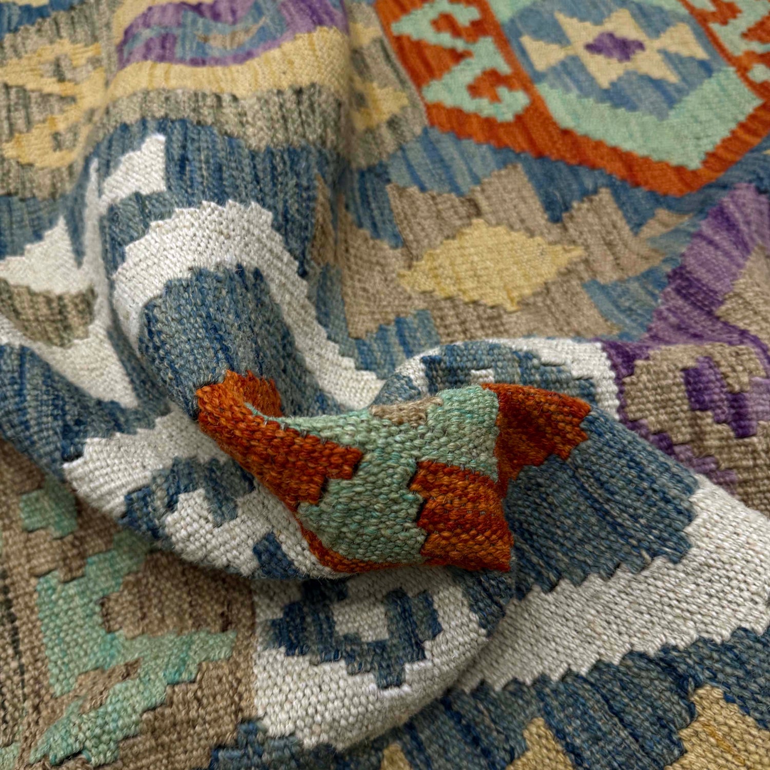 Handmade Vegetable Kilim 6' 11" x 9' 7" (ft) - No. R39758