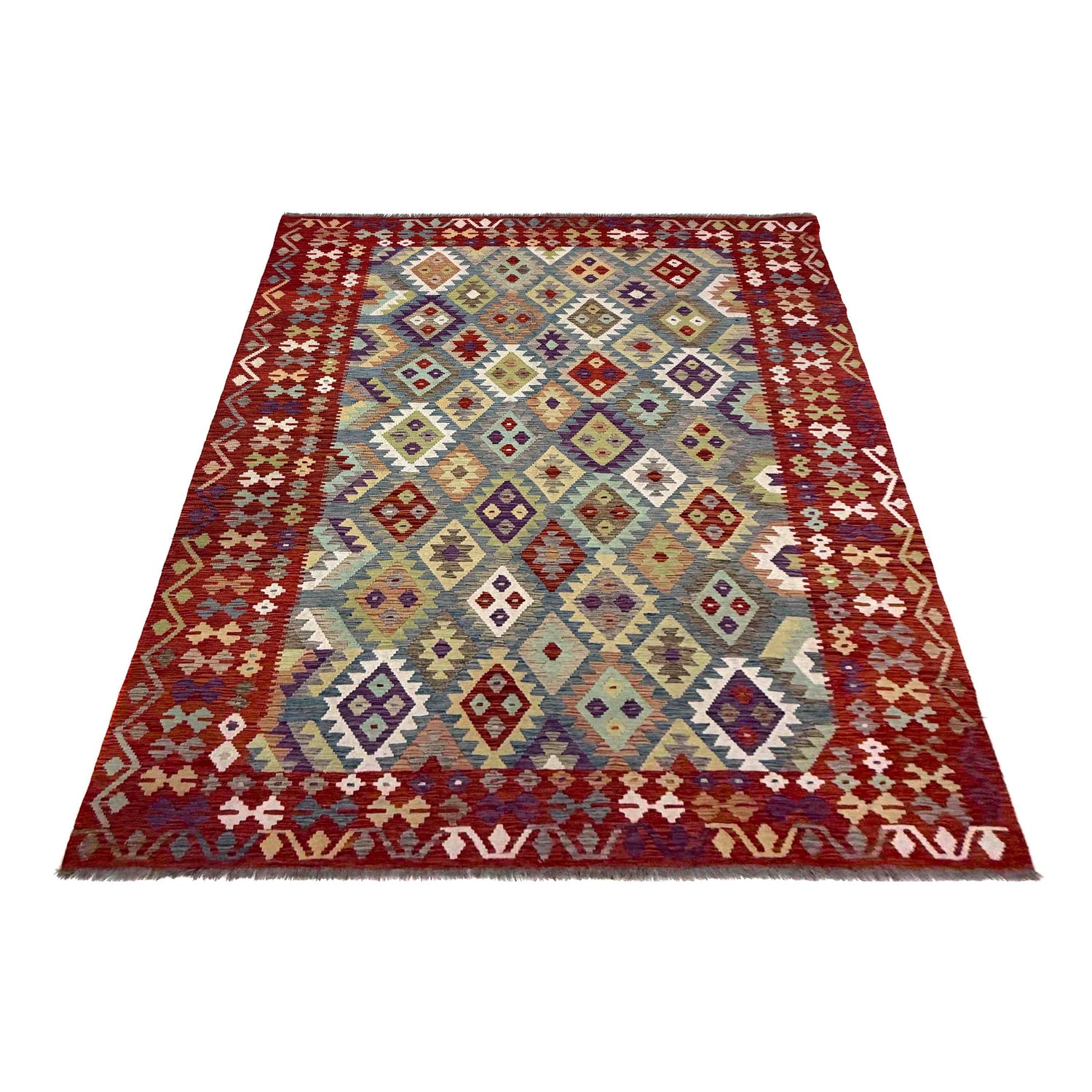 Handmade Vegetable Kelim 6' 9" x 9' 8" (ft) - No. R39759