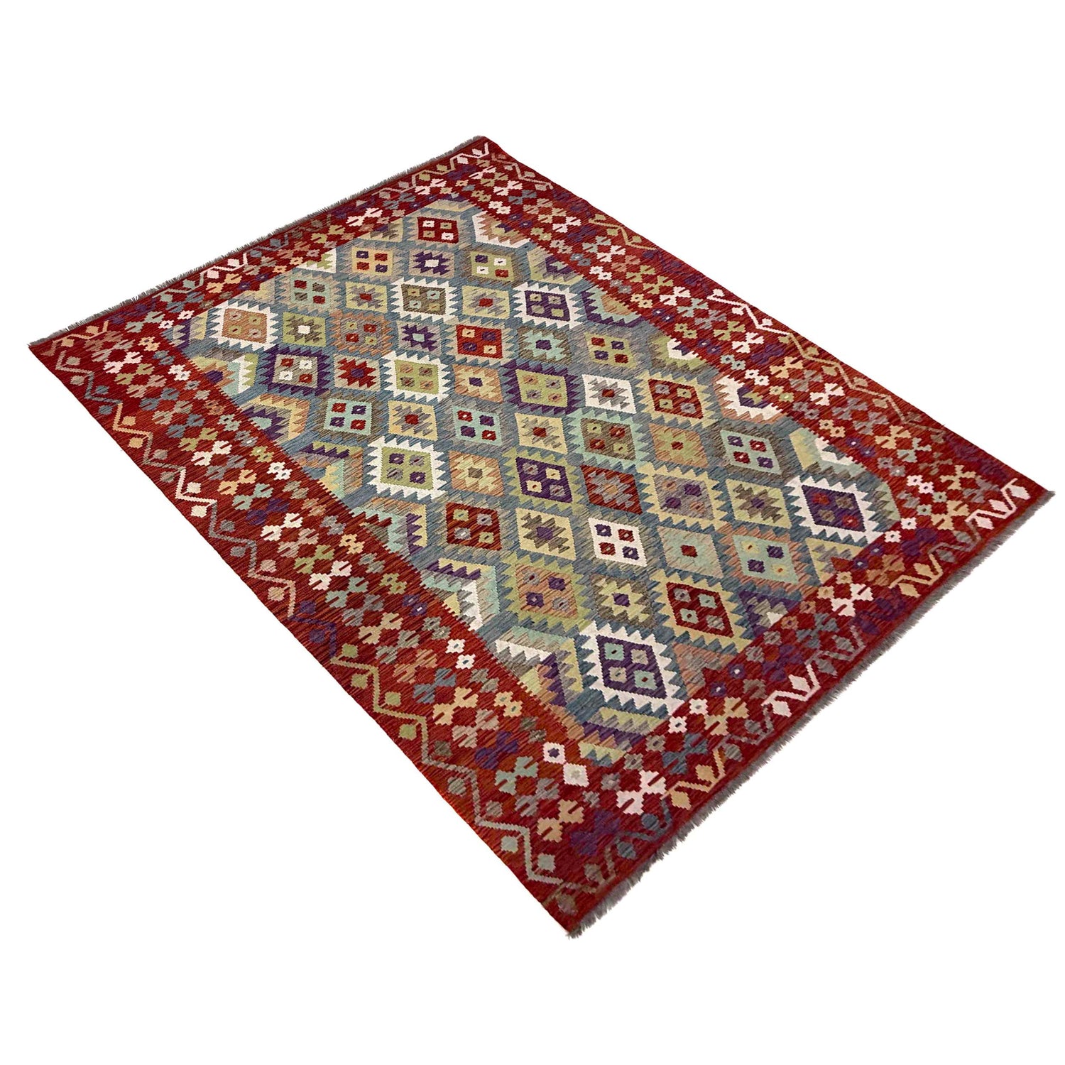 Handmade Vegetable Kelim 6' 9" x 9' 8" (ft) - No. R39759