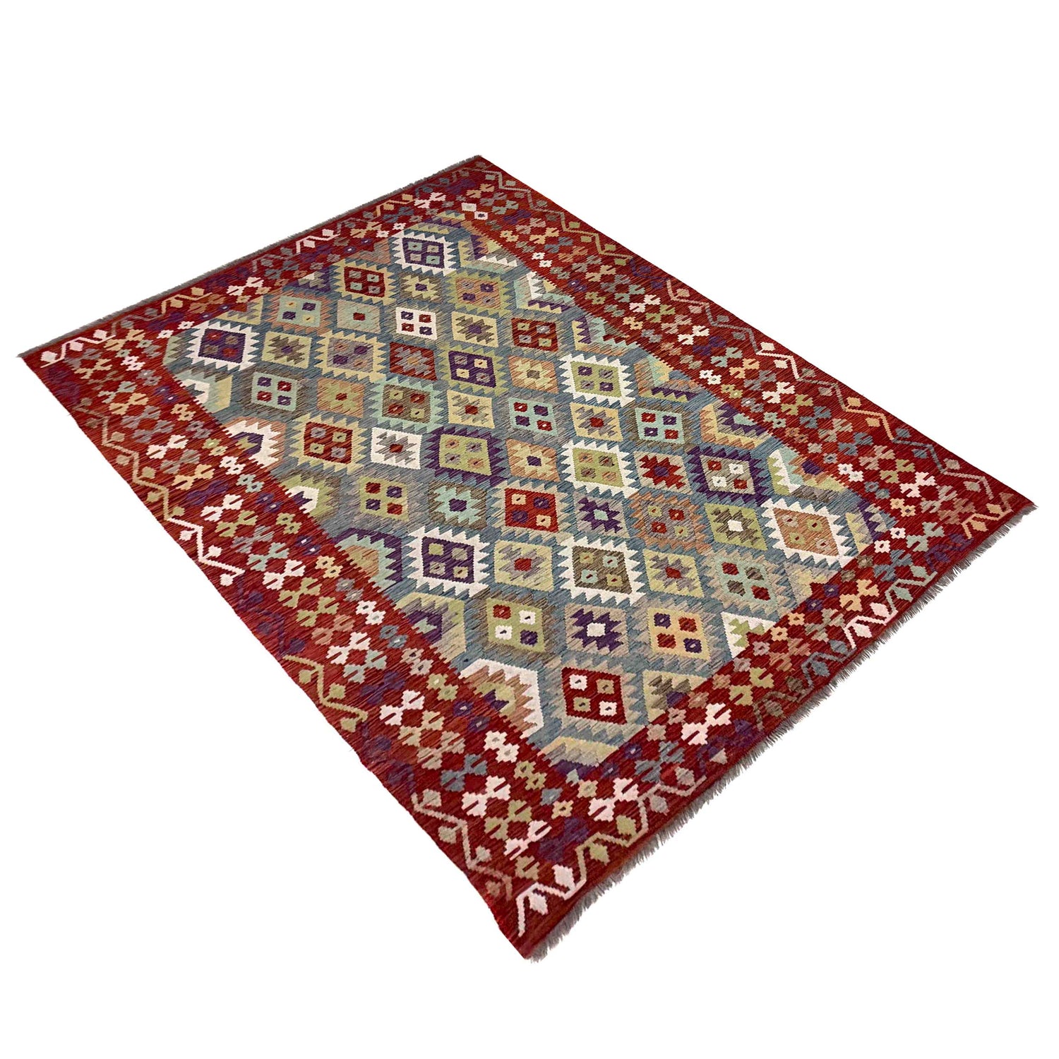 Handmade Vegetable Kelim 6' 9" x 9' 8" (ft) - No. R39759