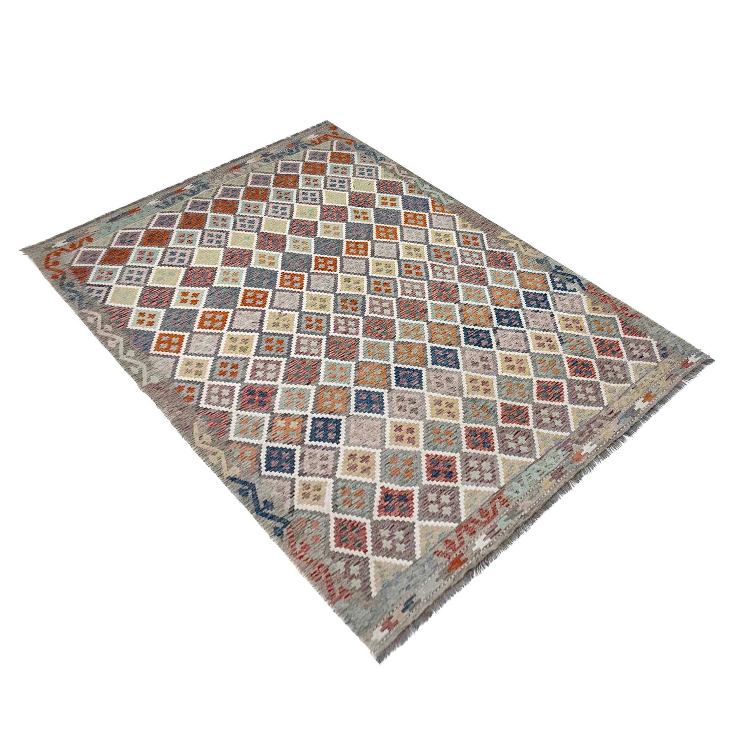 Handmade Vegetable Kilim 6' 10" x 9' 8" (ft) - No. R39761
