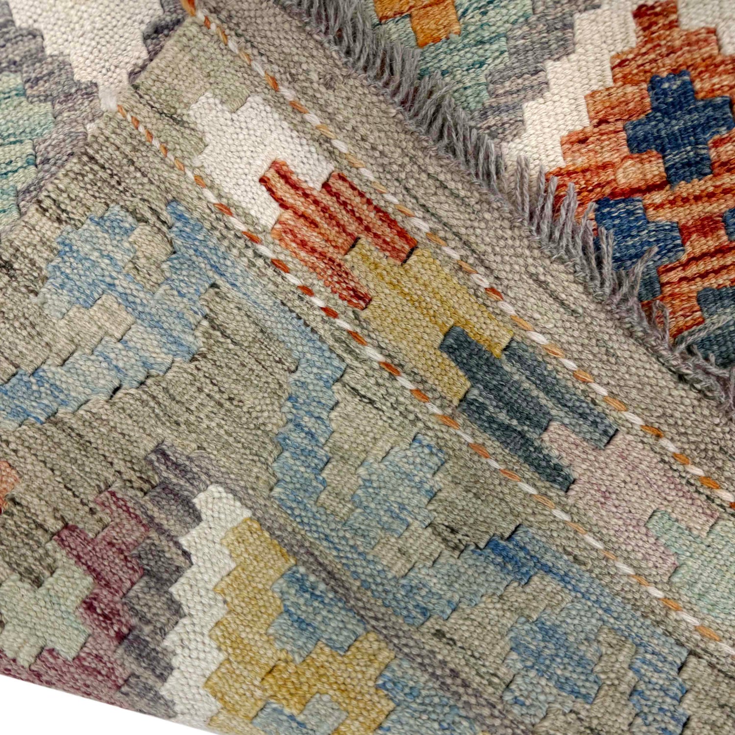 Handmade Vegetable Kilim 6' 10" x 9' 8" (ft) - No. R39761