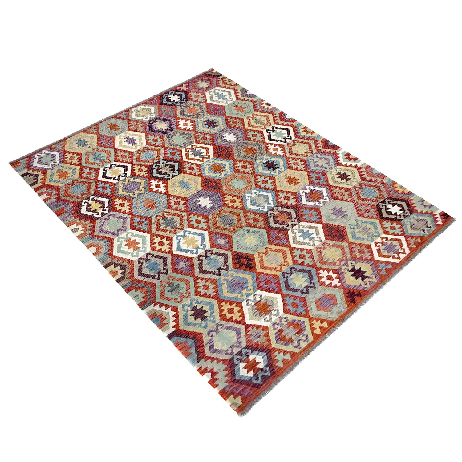 Handmade Vegetable Kilim 6' 11" x 9' 8" (ft) - No. R39762
