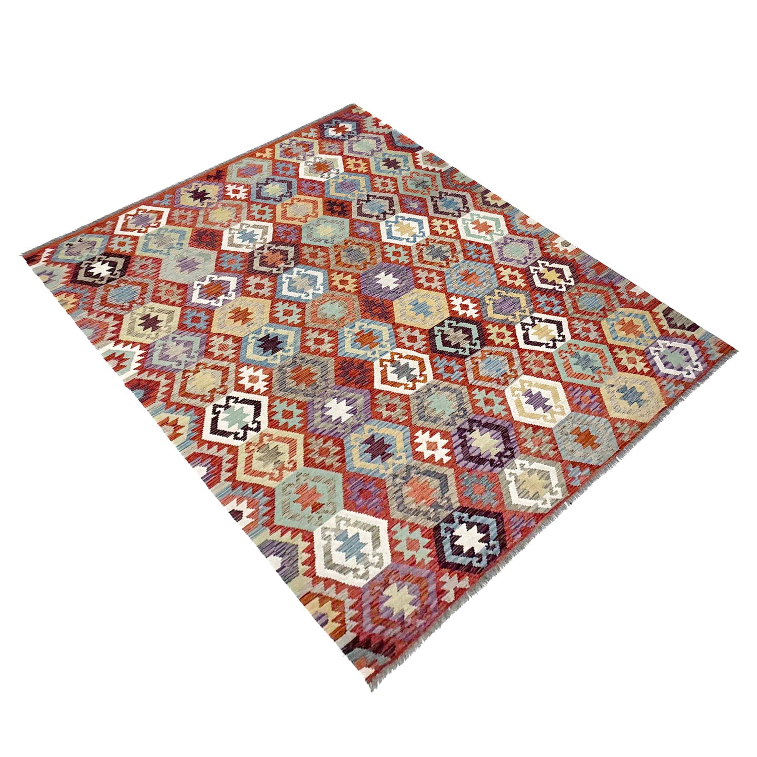 Handmade Vegetable Kilim 6' 11" x 9' 8" (ft) - No. R39762