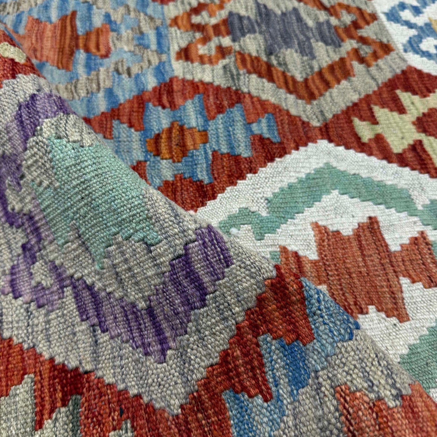 Handmade Vegetable Kilim 6' 11" x 9' 8" (ft) - No. R39762