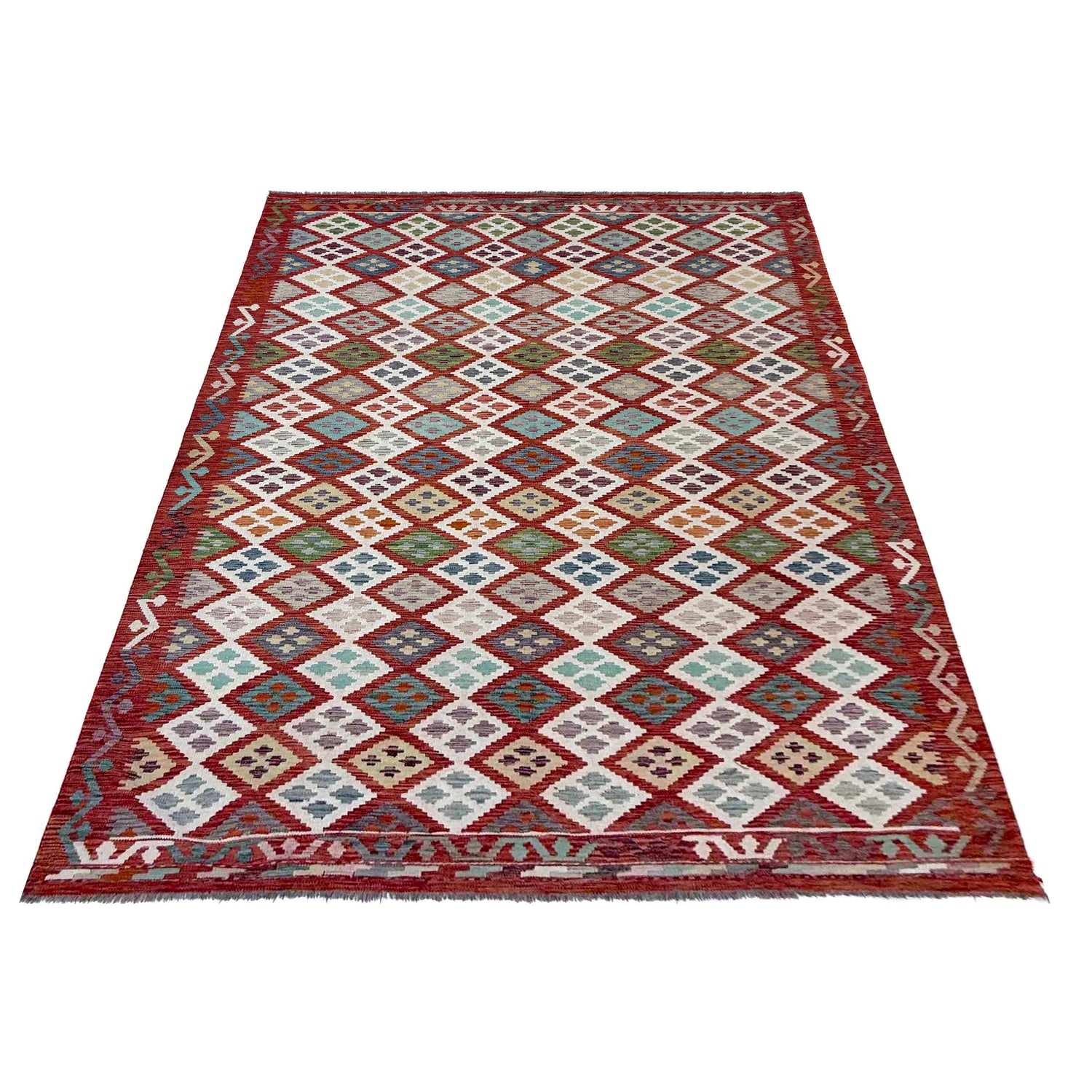 Handmade Vegetable Kelim 6' 8" x 9' 7" (ft) - No. R39763