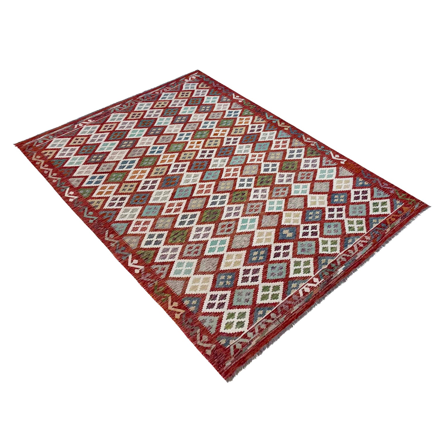 Handmade Vegetable Kelim 6' 8" x 9' 7" (ft) - No. R39763