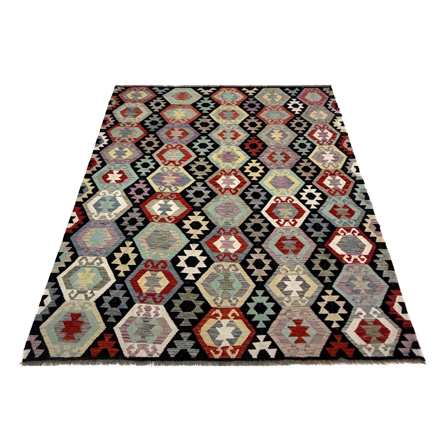 Handmade Vegetable Kelim 6' 8" x 9' 7" (ft) - No. R39764