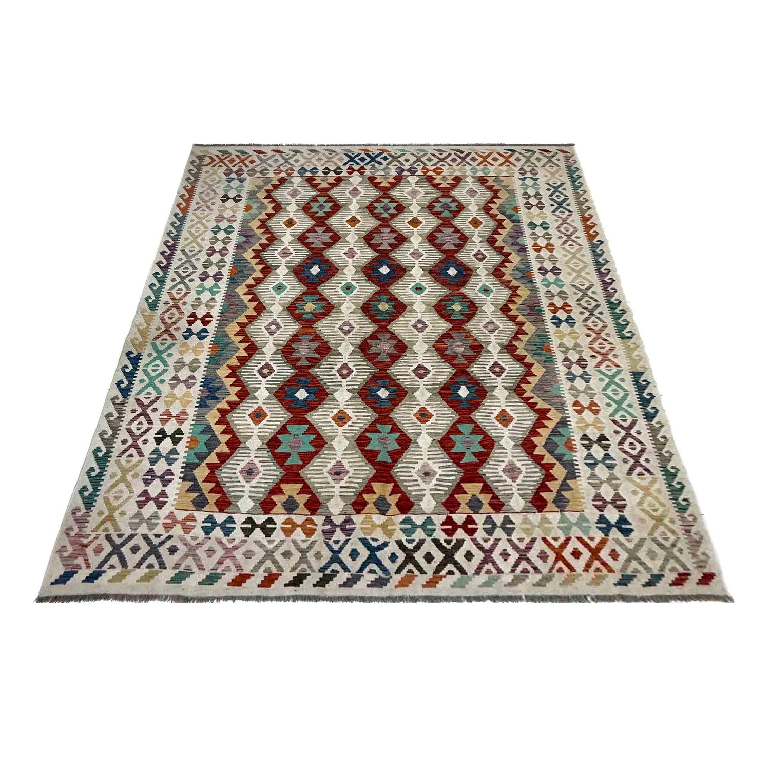 Handmade Vegetable Kilim 6' 8" x 9' 7" (ft) - No. R39766