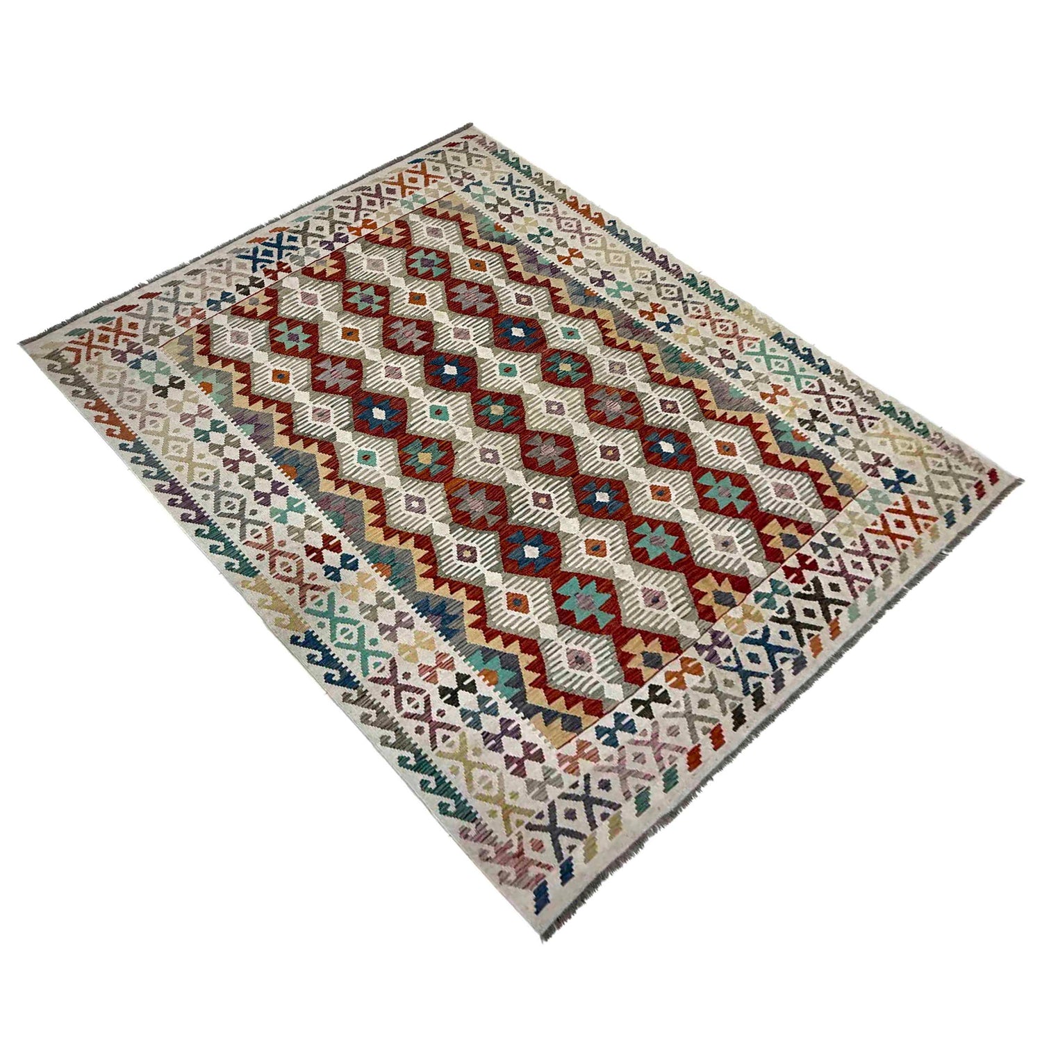 Handmade Vegetable Kilim 6' 8" x 9' 7" (ft) - No. R39766