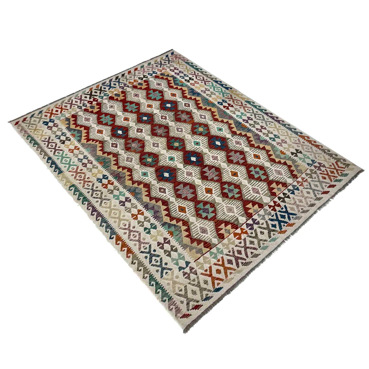 Handmade Vegetable Kilim 6' 8" x 9' 7" (ft) - No. R39766