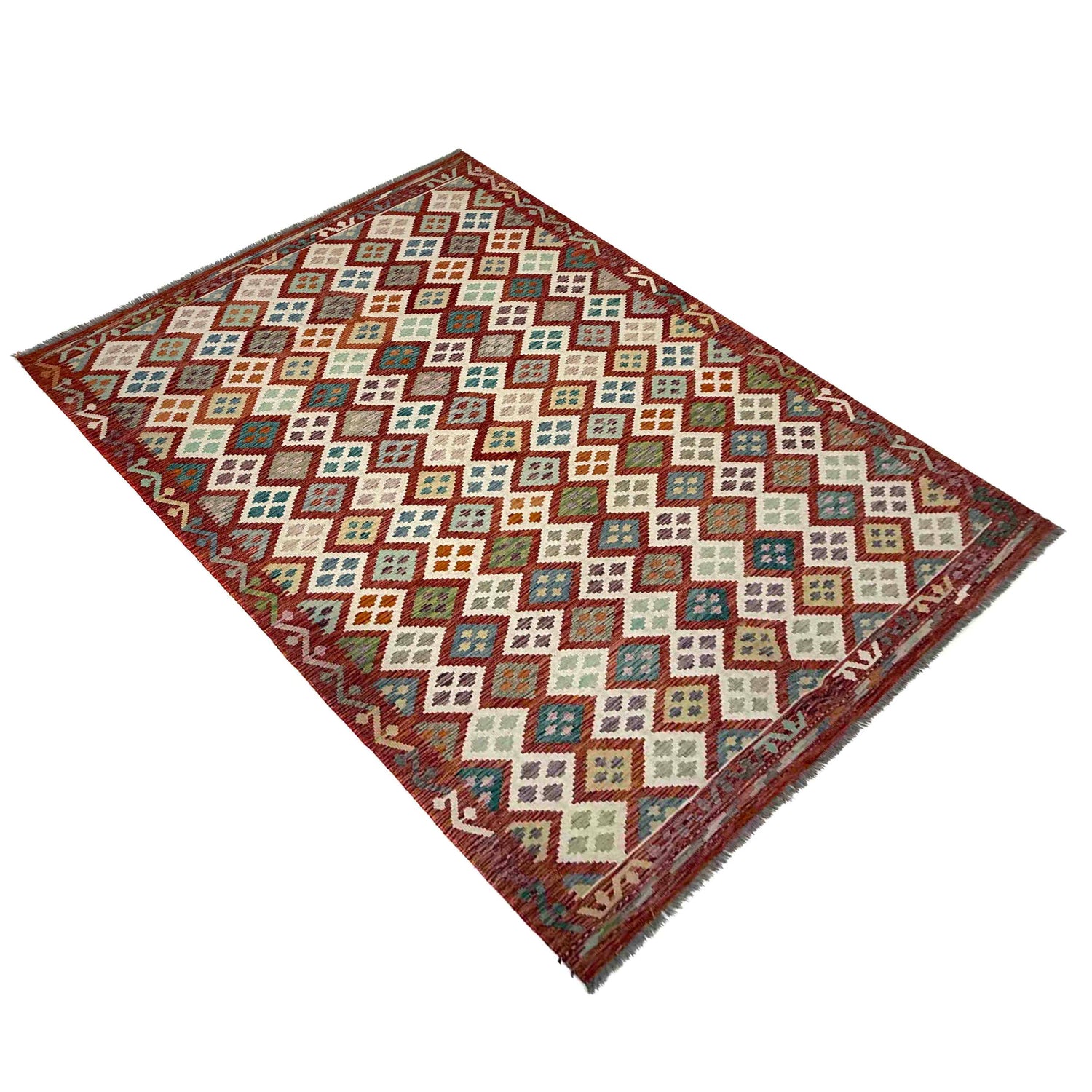 Handmade Vegetable Kilim 6' 9" x 9' 10" (ft) - No. R39768